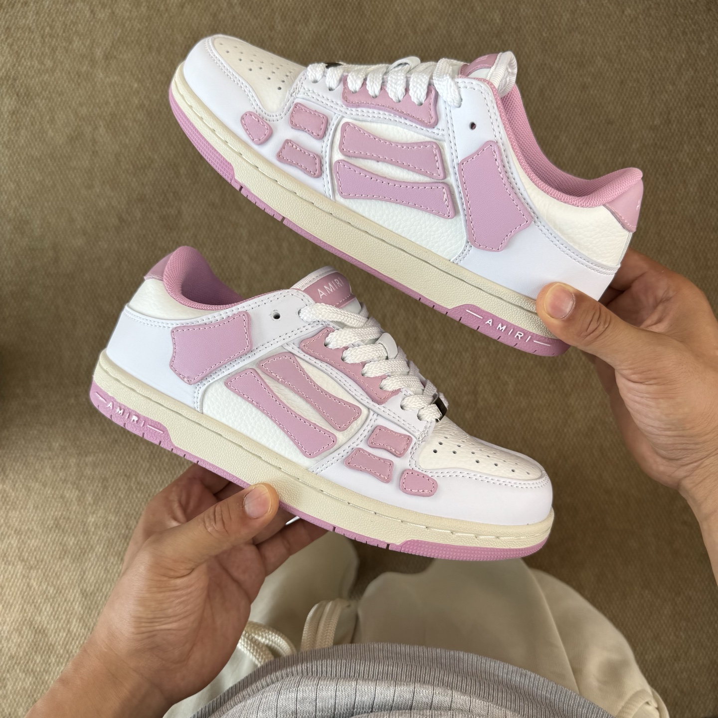 AMIRI Skel Top Low Sneakers Pink/White