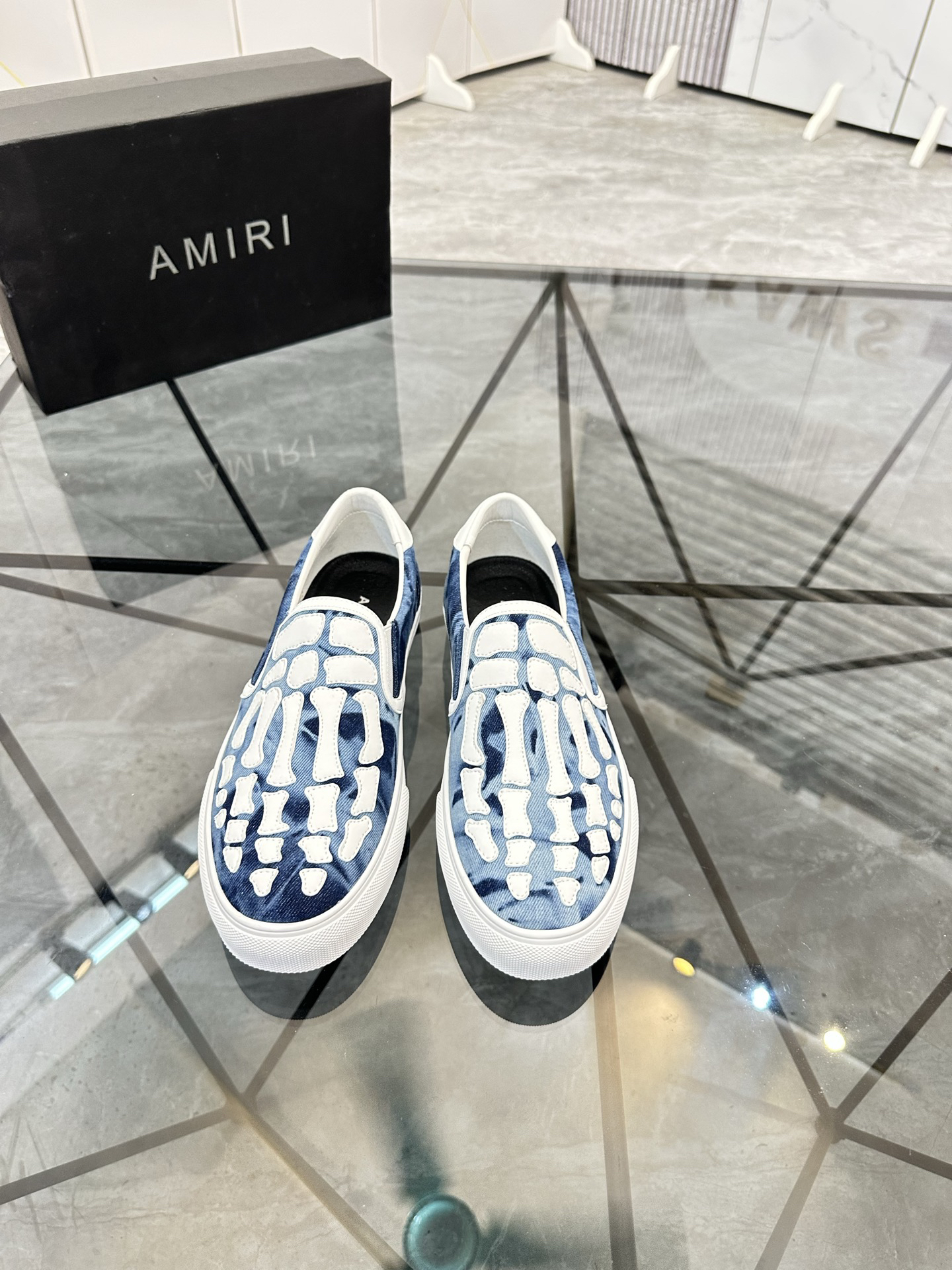 AMIRI Skeleton Slip-On Sneakers Blue