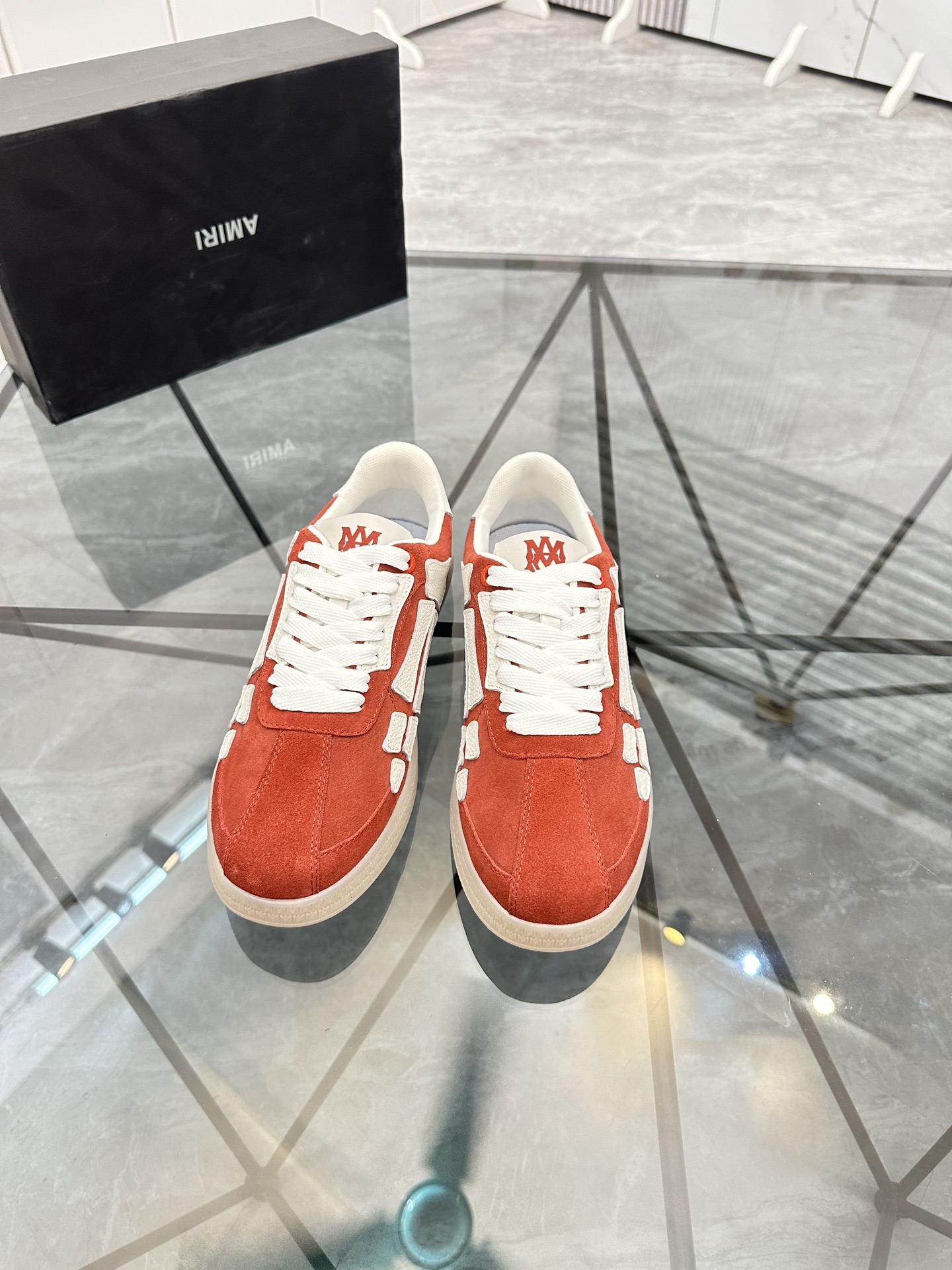 Amiri Suede Low-Top Sneakers Red