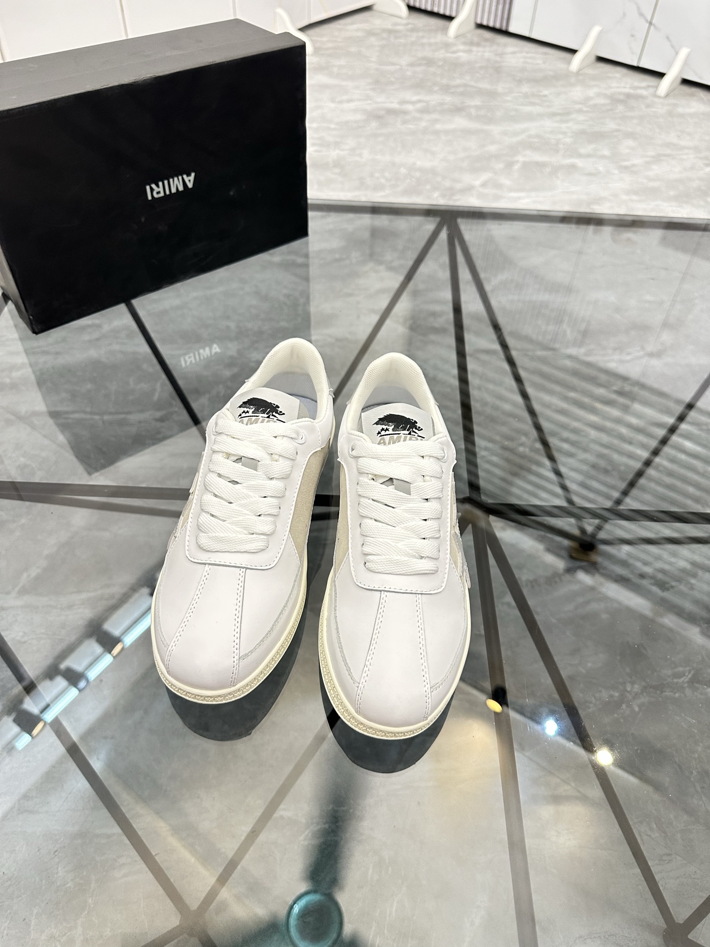 Amiri Star Panel Low-Top Sneakers White/Grey