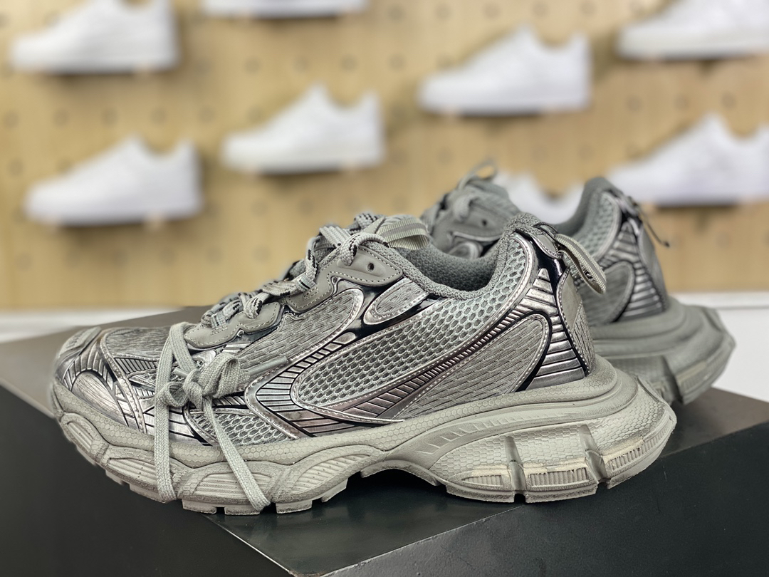 Balenciaga 3XL Chunky Runner Sneakers Silver Grey