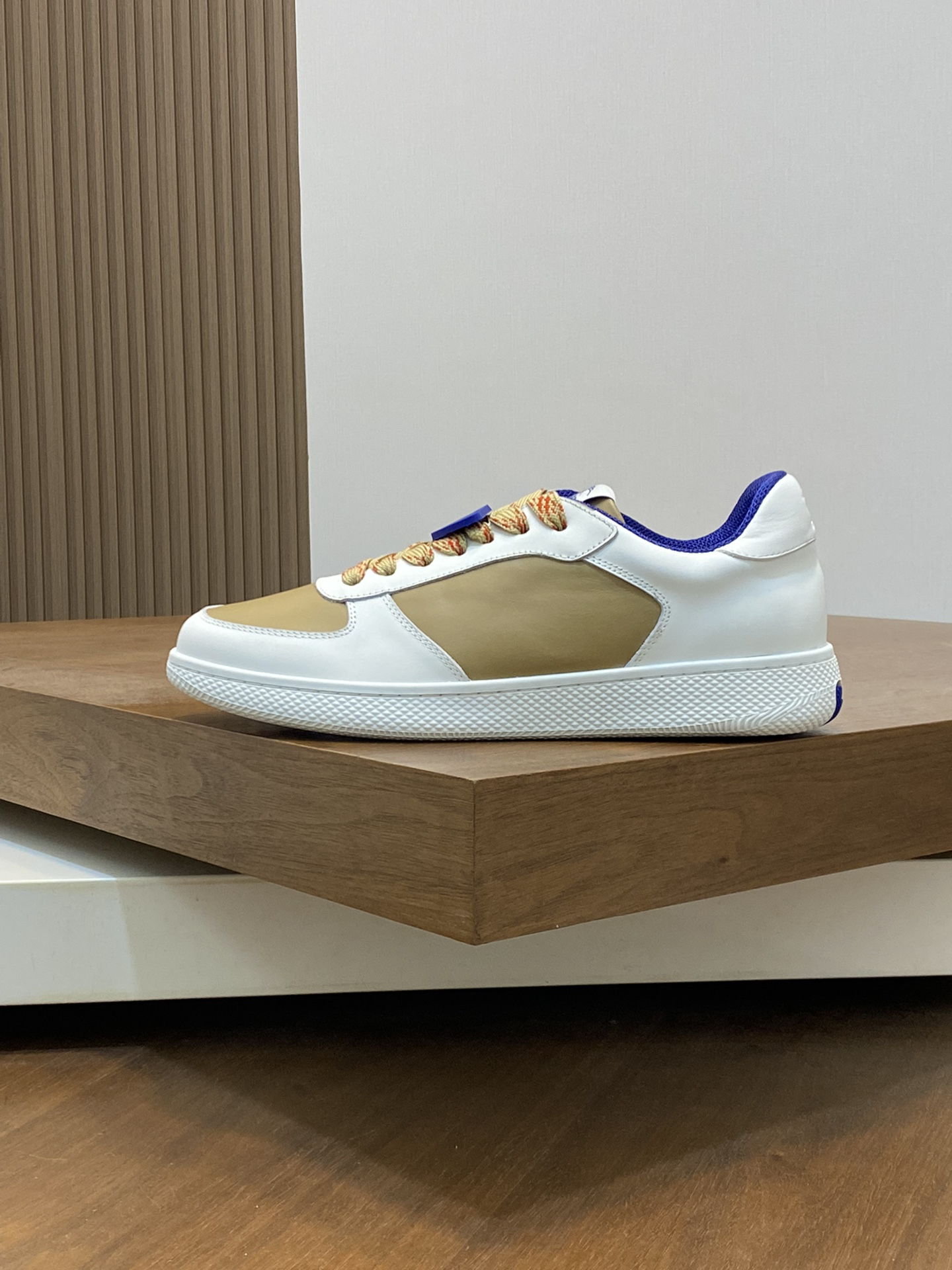 Burberry Leather Low-Top Sneakers Khaki