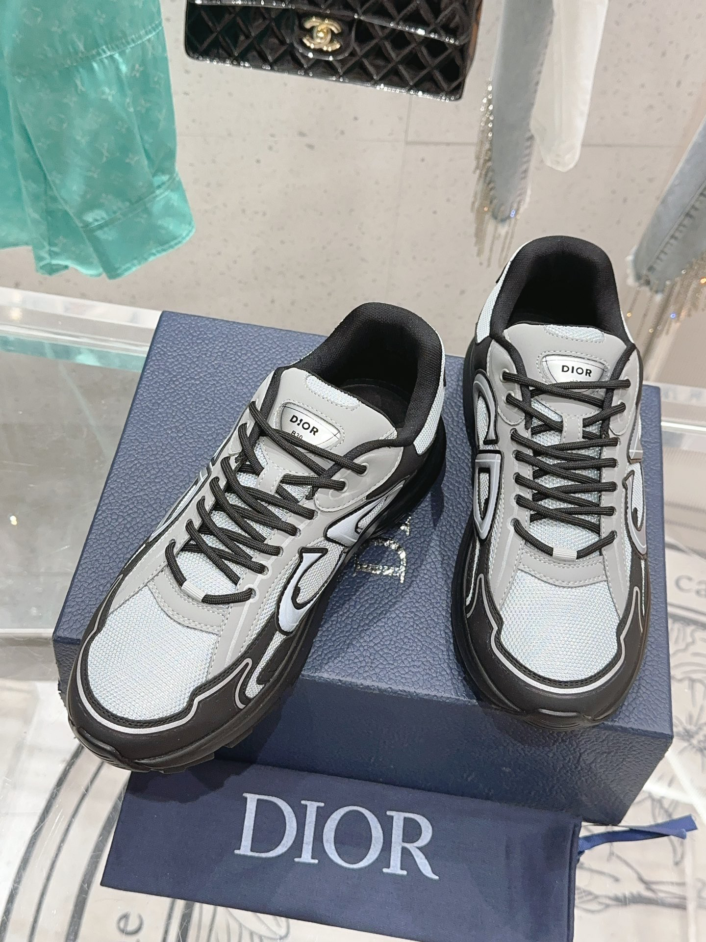 Dior B30 Mesh Sneakers Grey Black