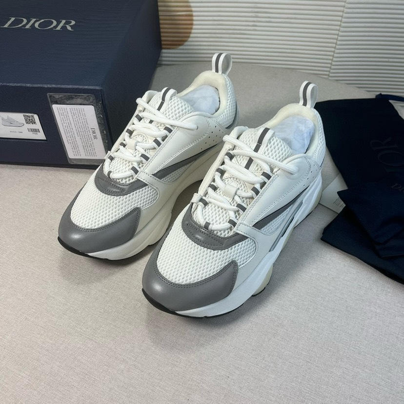 Dior B22 Chunky Runner Sneakers White/Grey