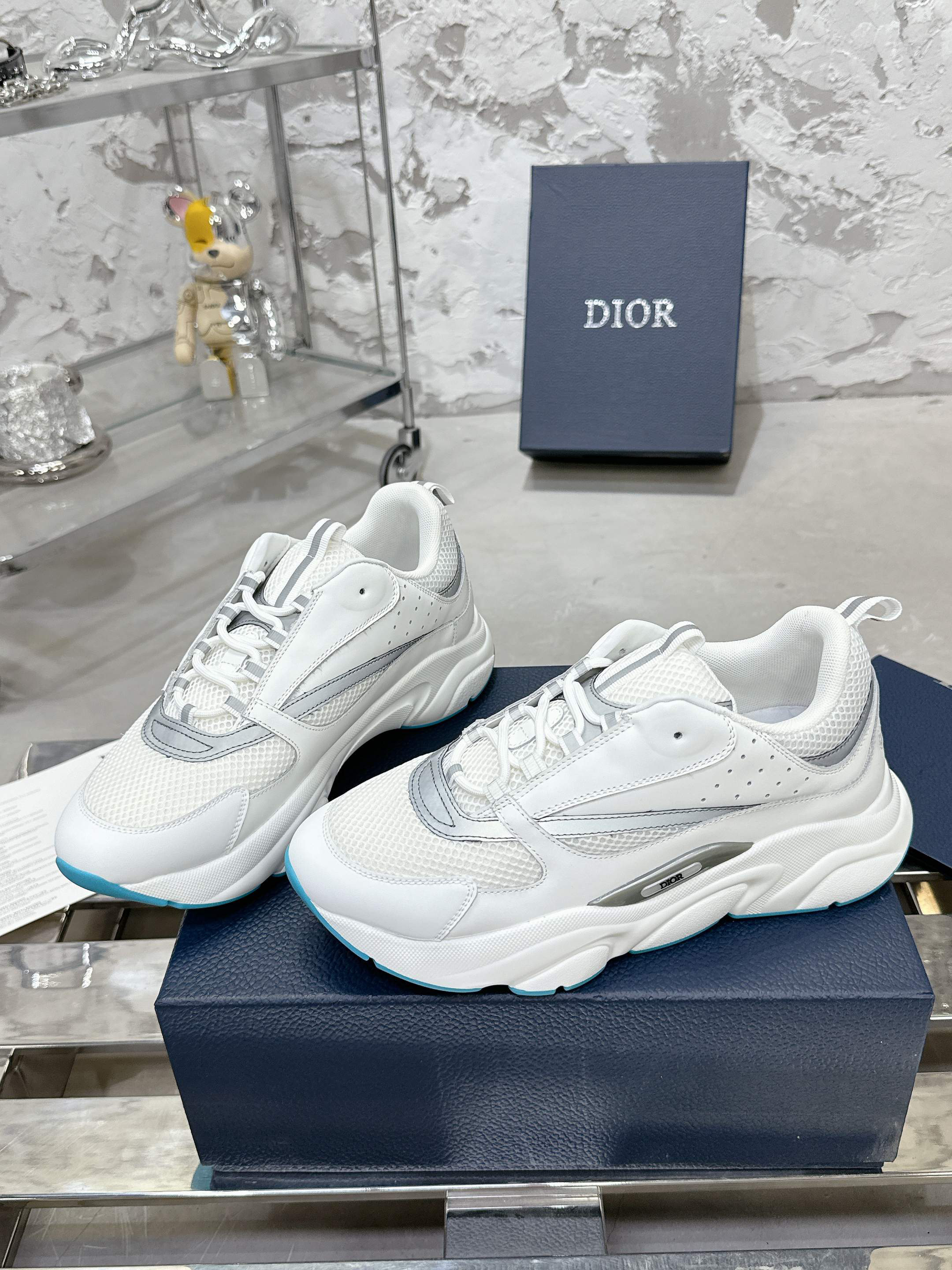 Dior B22 Mesh Sneakers White