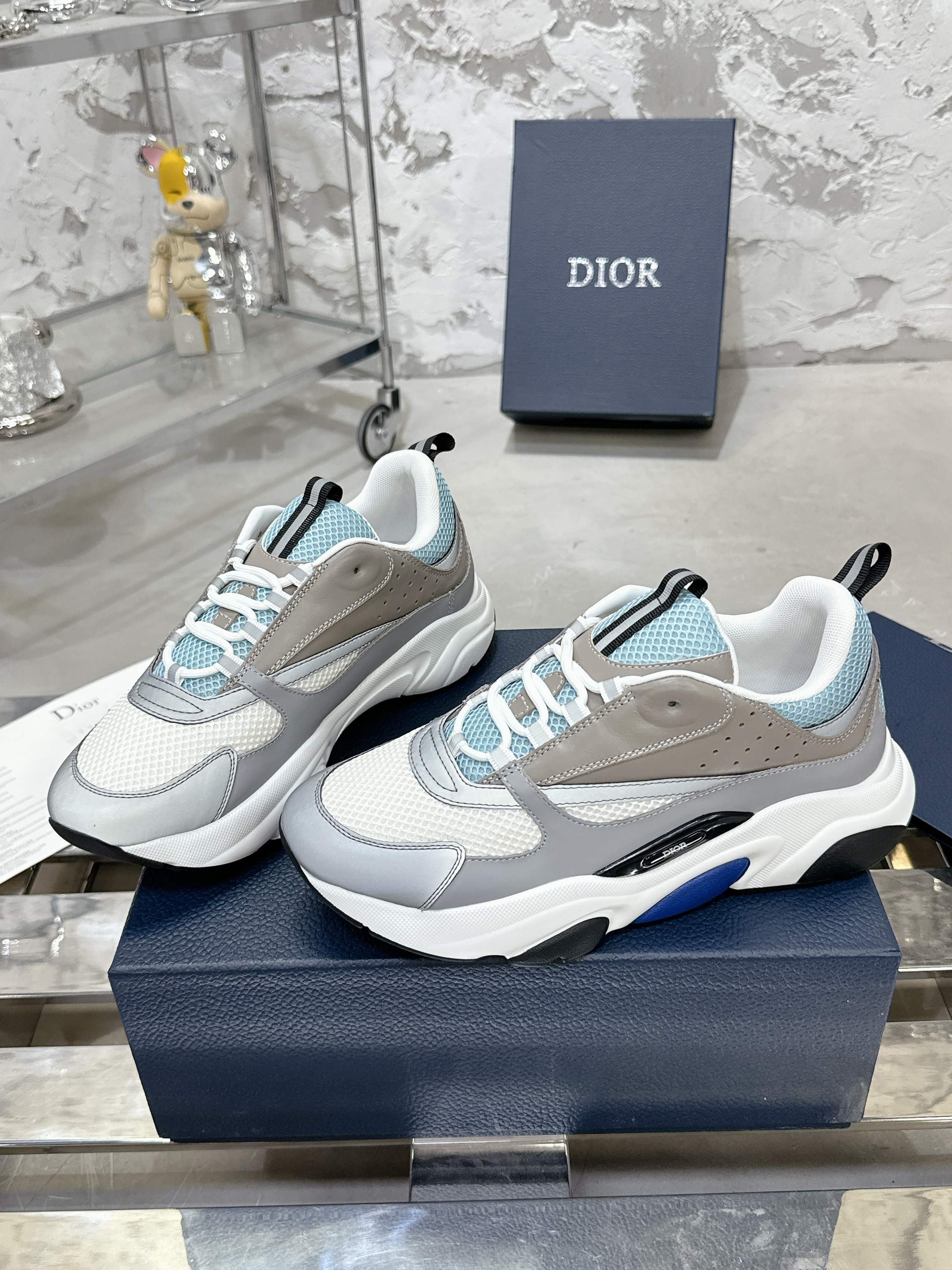 Dior B22 Mesh Runner Sneakers Grey