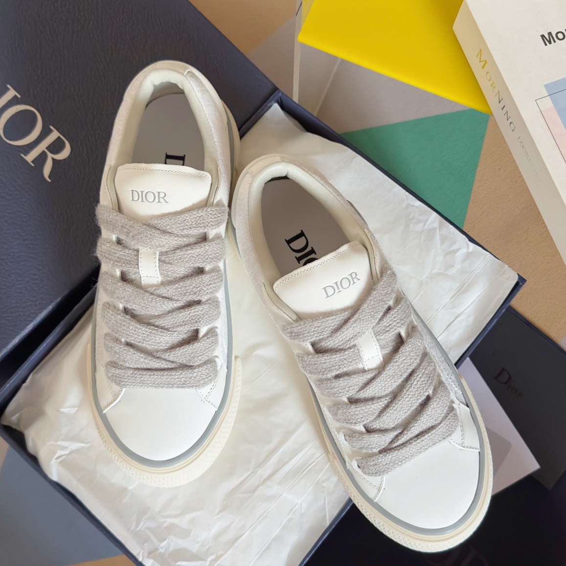Dior x Denim Tears B33 Low-Top Sneakers White/Grey