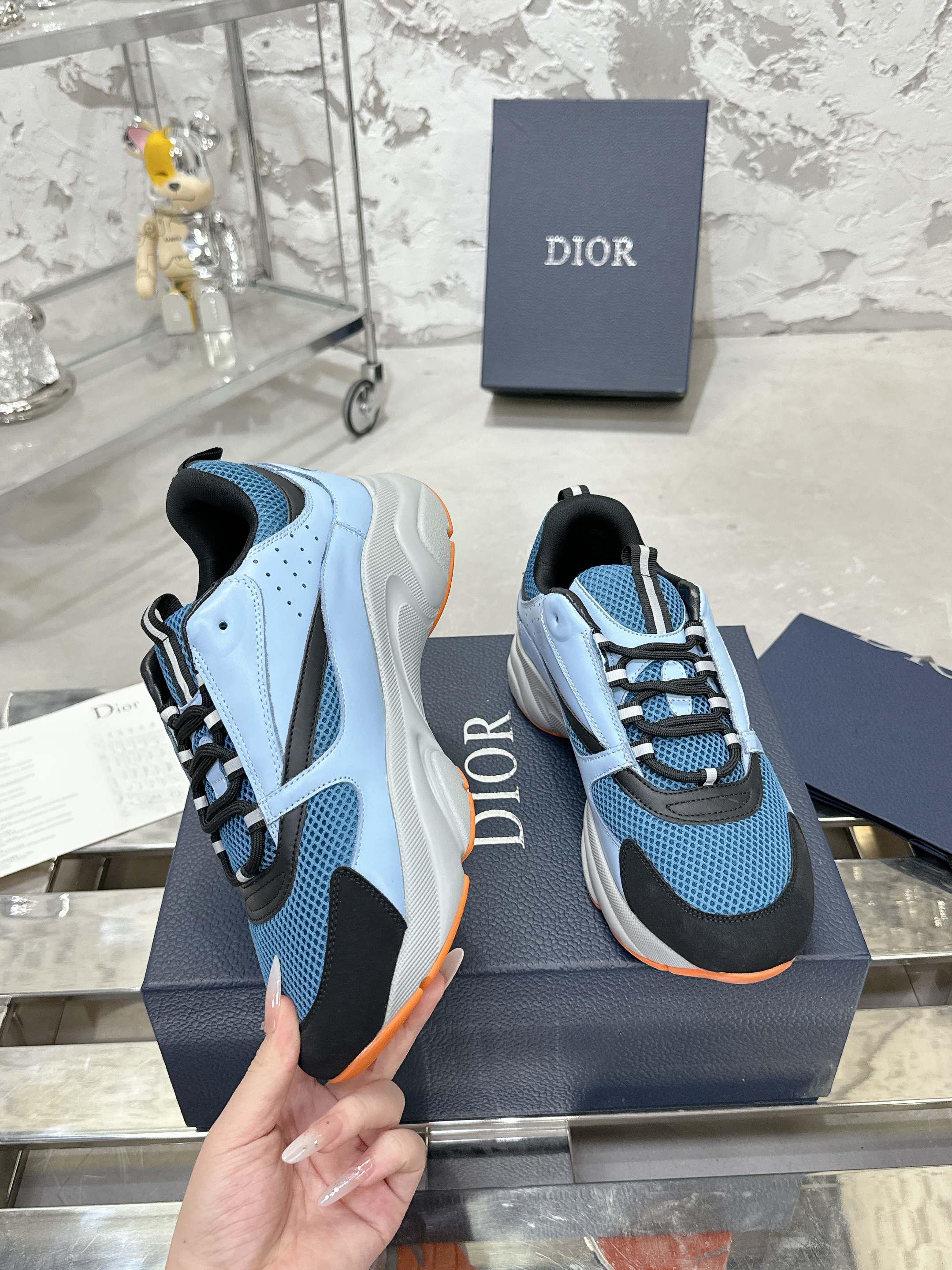 Dior B22 Mesh Sneakers Sky Blue