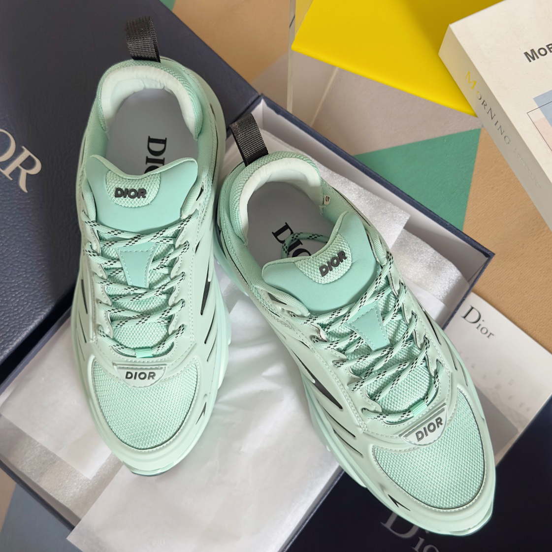 Dior B44 Blade Chunky Sneakers Mint