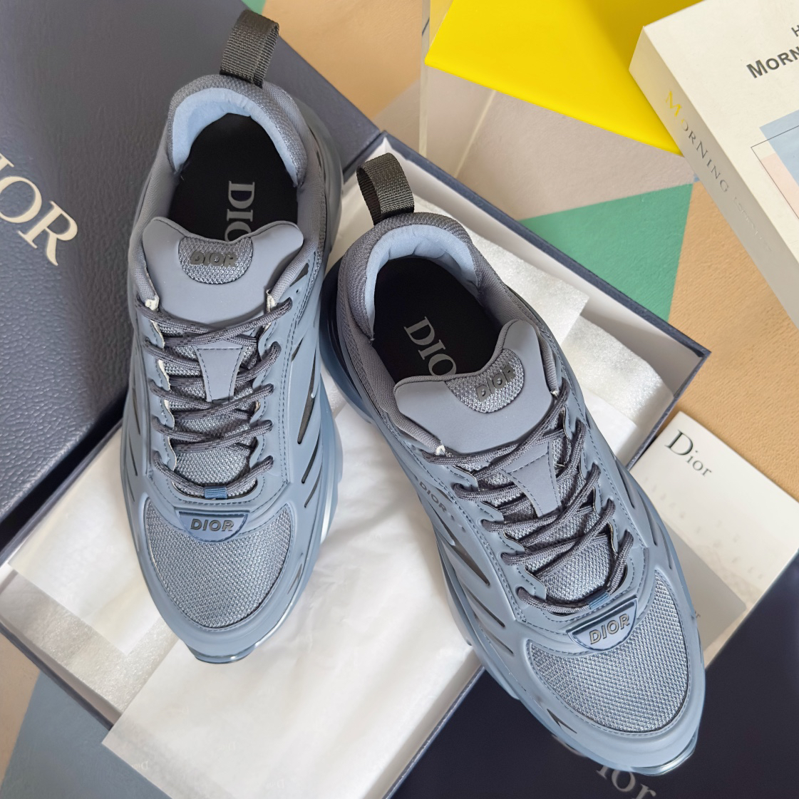 Dior B44 Blade Chunky Running Sneakers Blue