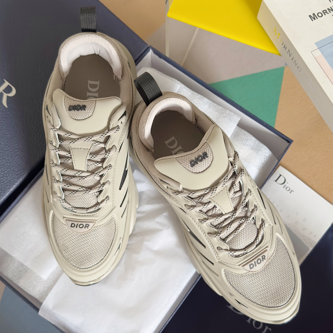 Dior B44 Blade Chunky Sneakers Beige