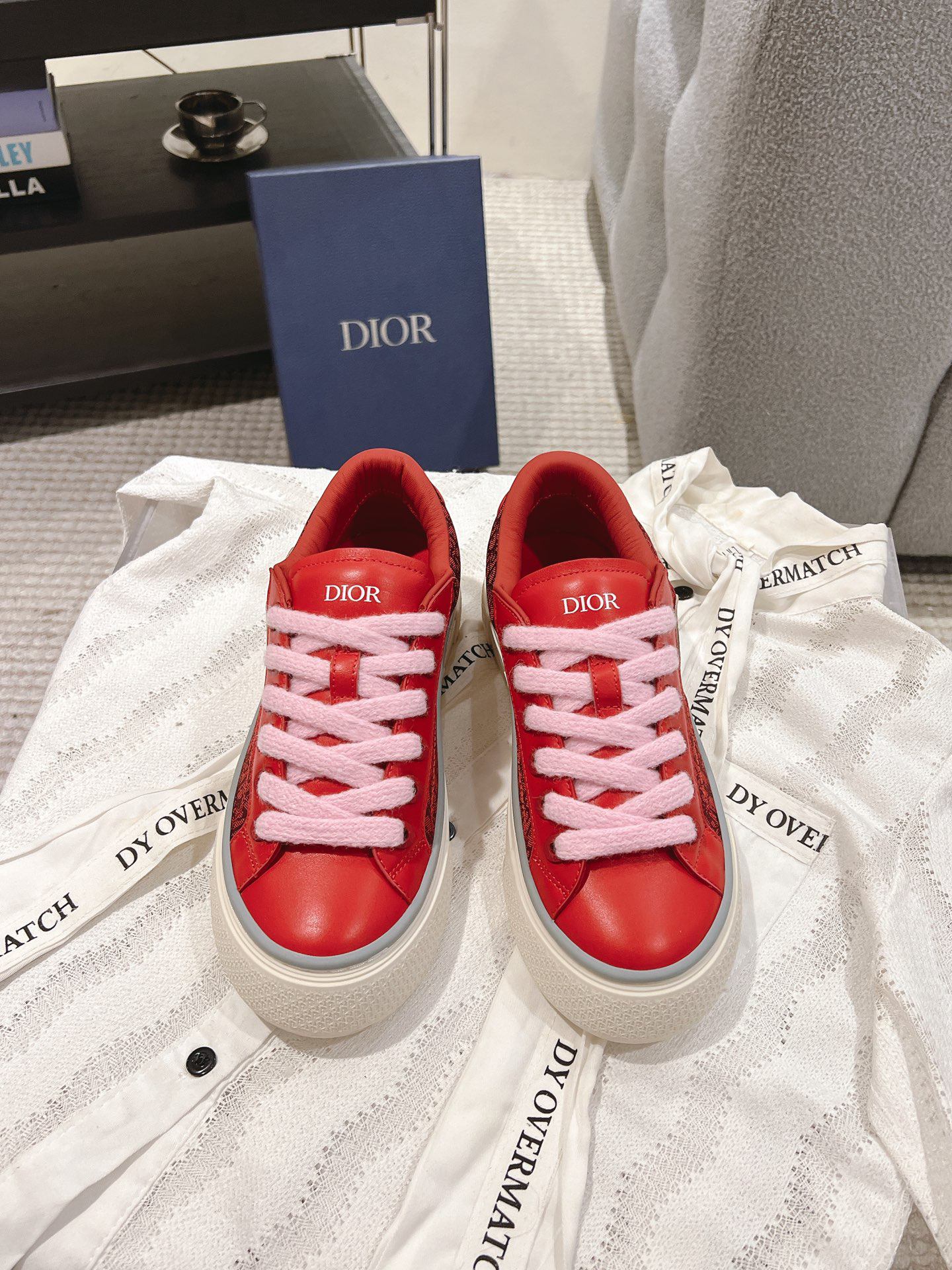 Dior B33 CD Diamond Skate Sneakers Red