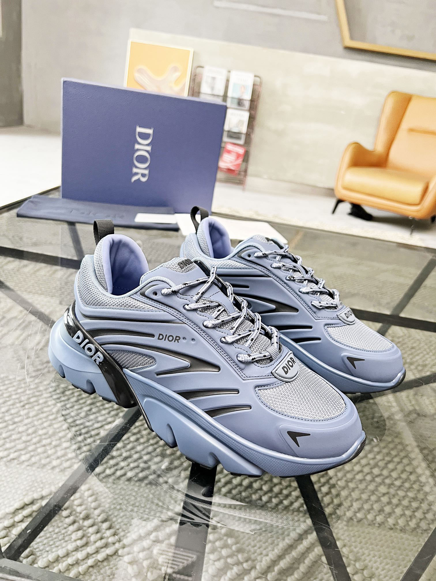 Dior B44 Blade Mesh Sneakers Gray-Blue