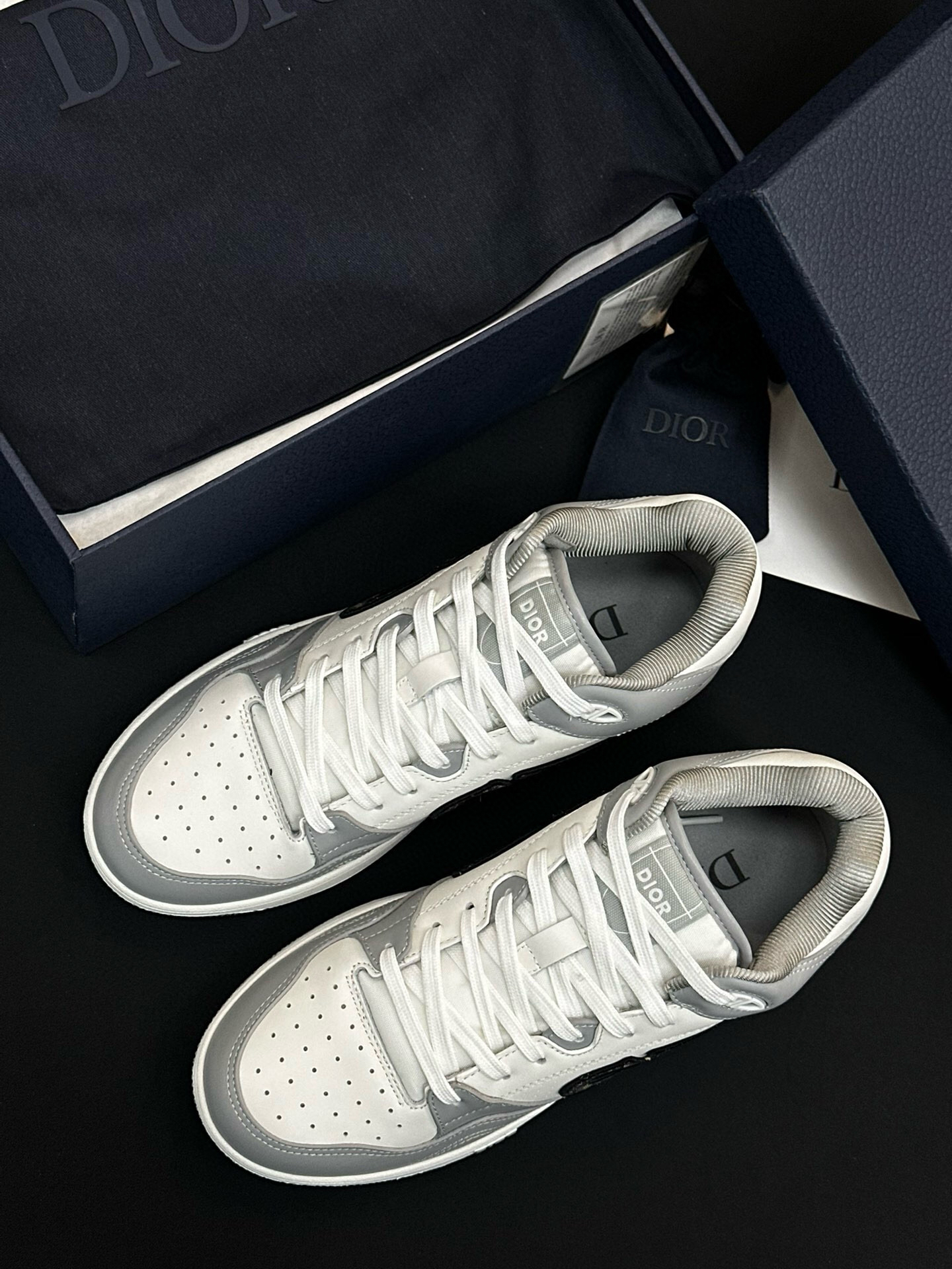 Dior B57 Low-Top Sneakers Grey/White