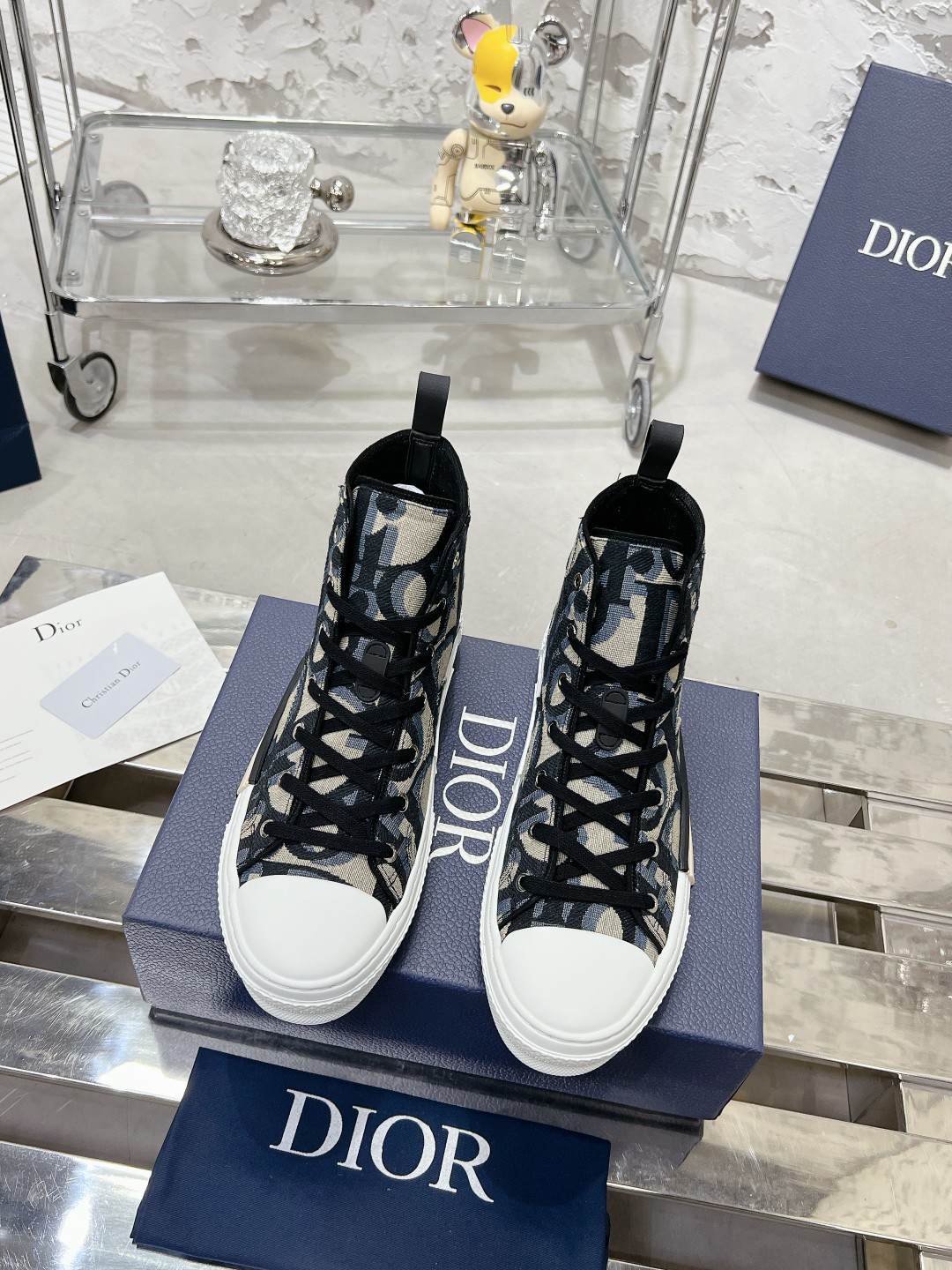 Dior B23 Oblique High-Top Sneakers Multicolor