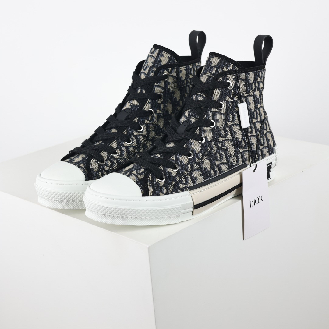 Dior B23 Oblique High-Top Sneakers Navy