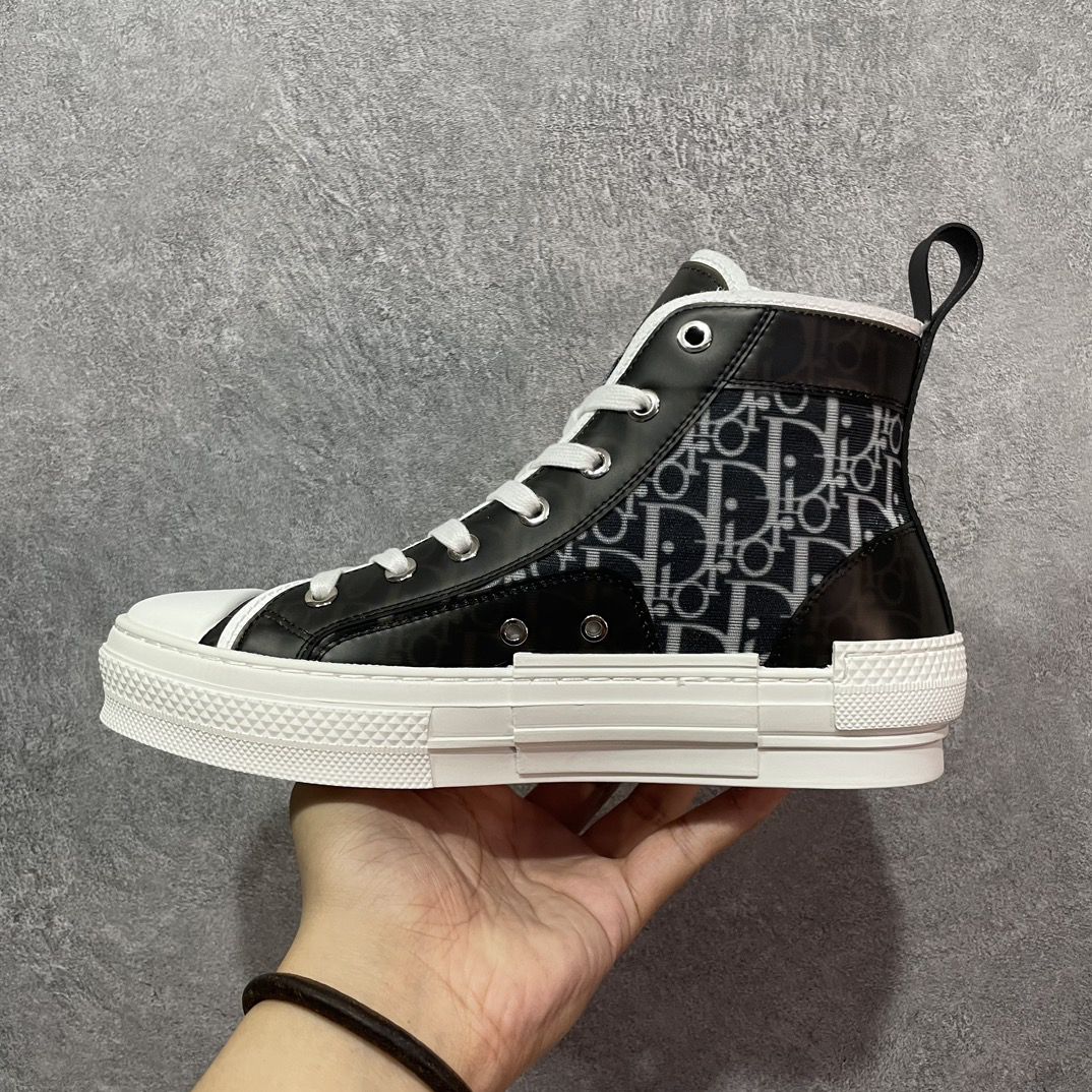 Dior B23 Oblique High-Top Sneakers Black/White