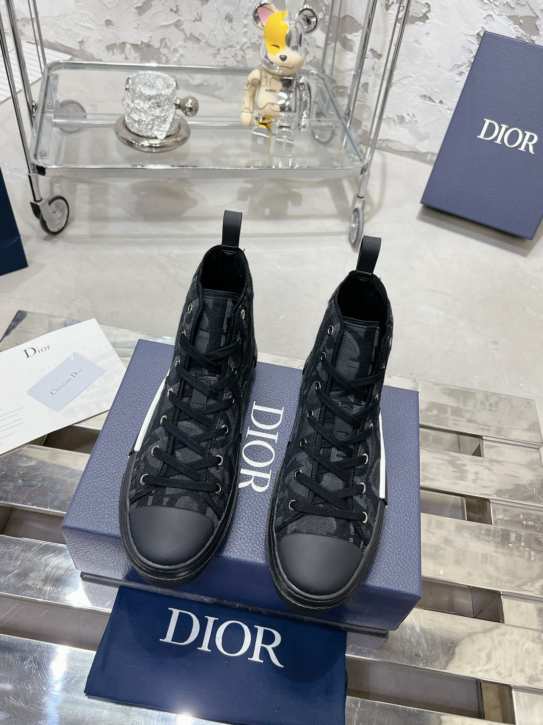 Dior B23 Oblique High-Top Sneakers Black