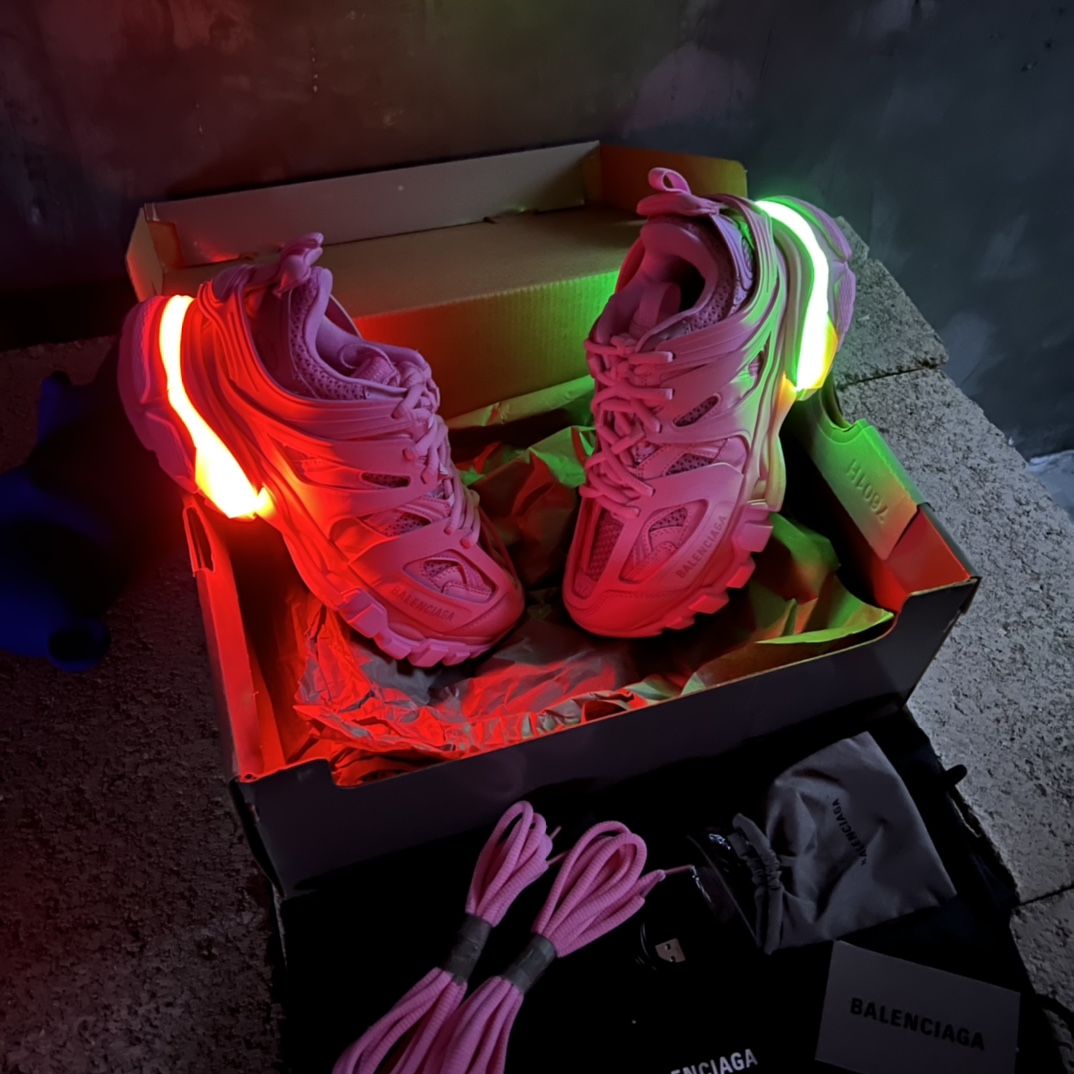 Balenciaga Track LED Trainers Pink