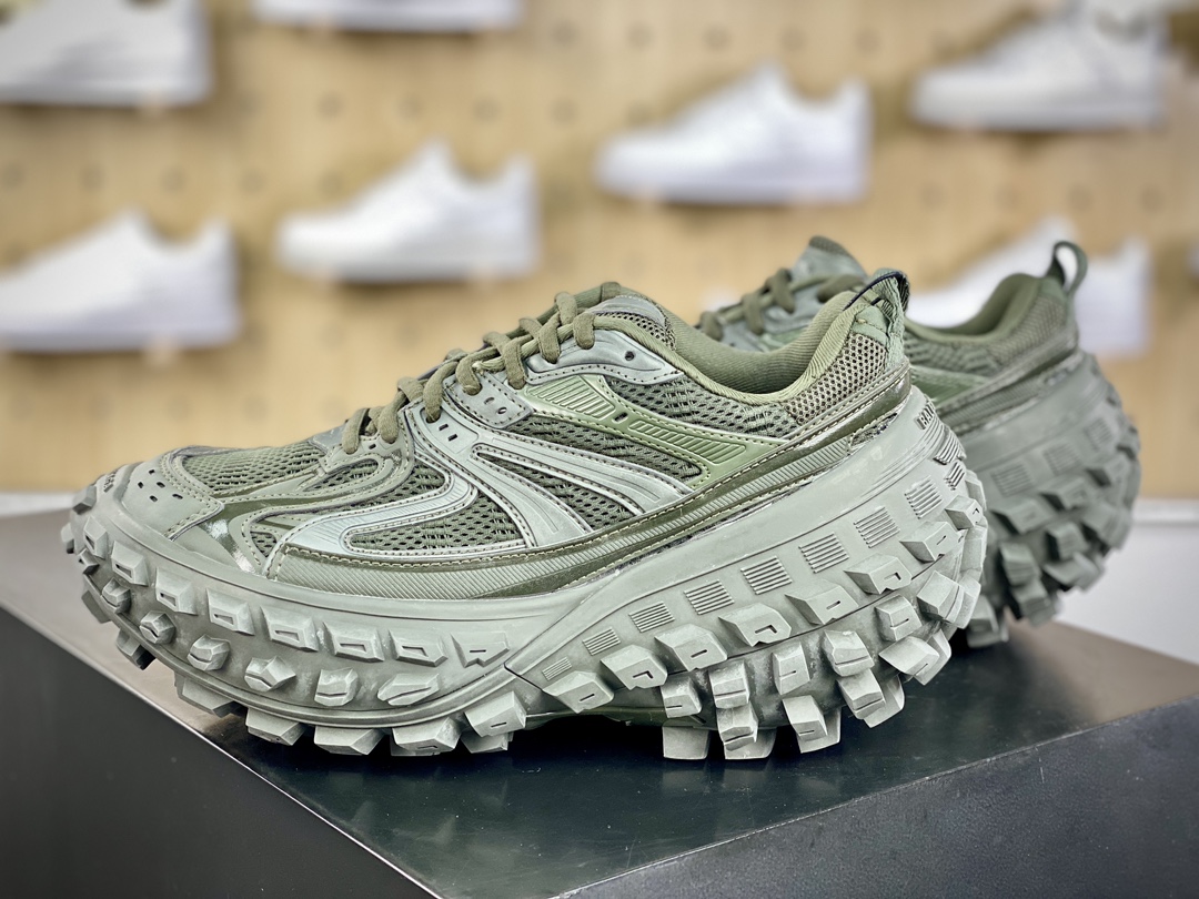 Balenciaga Defender Platform Sneakers Army Green