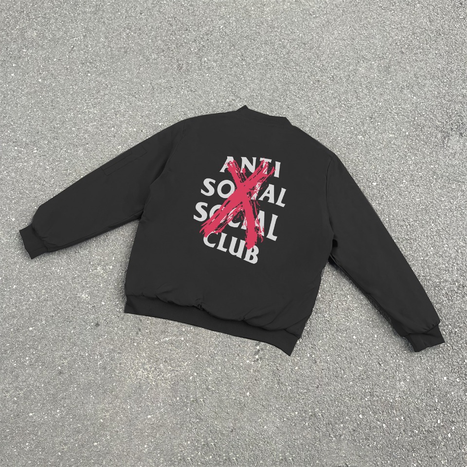 Anti Social Social Club Puffer Bomber Jacket Black