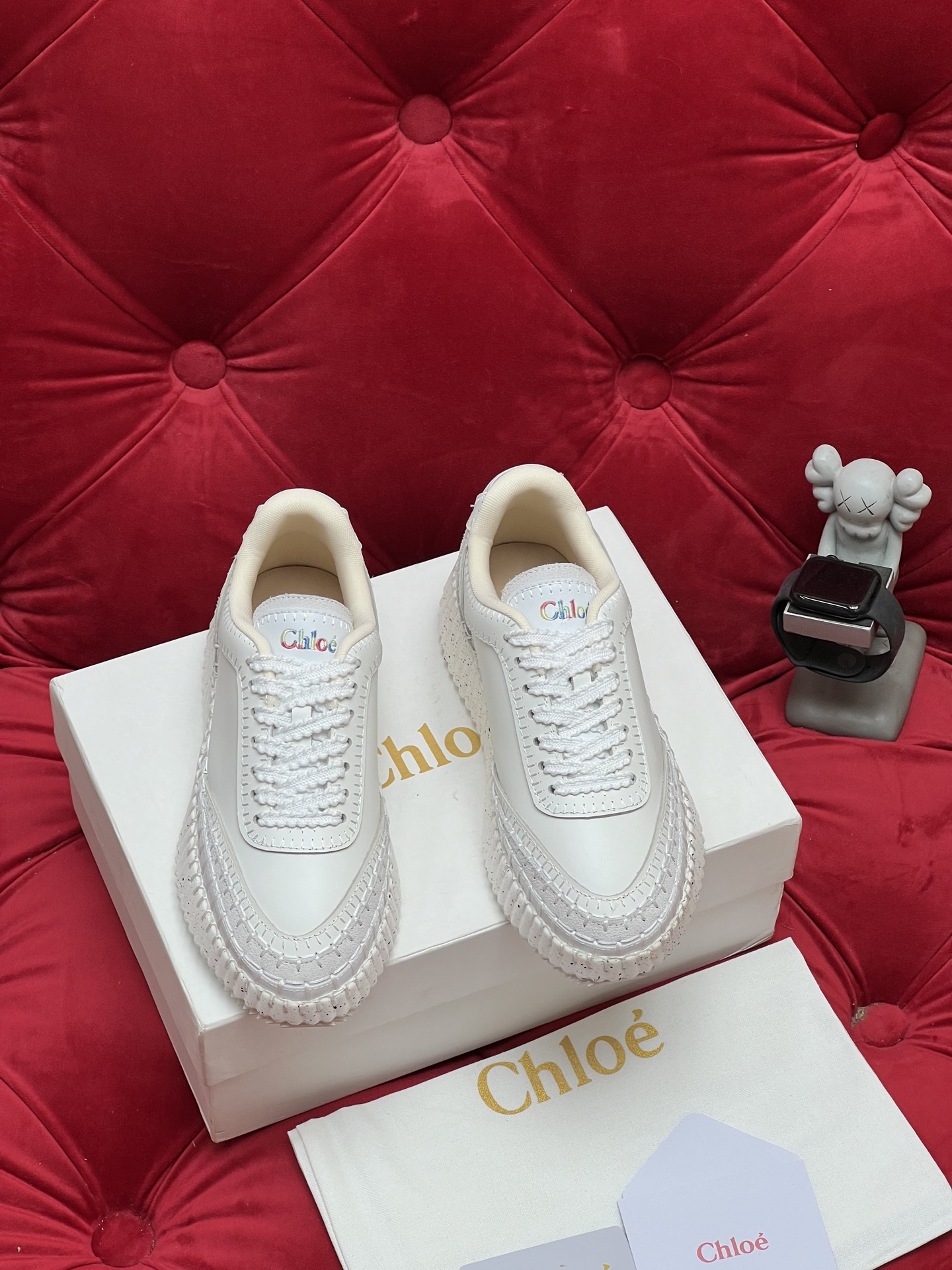 Chloe Chunky Low-Top Sneakers White