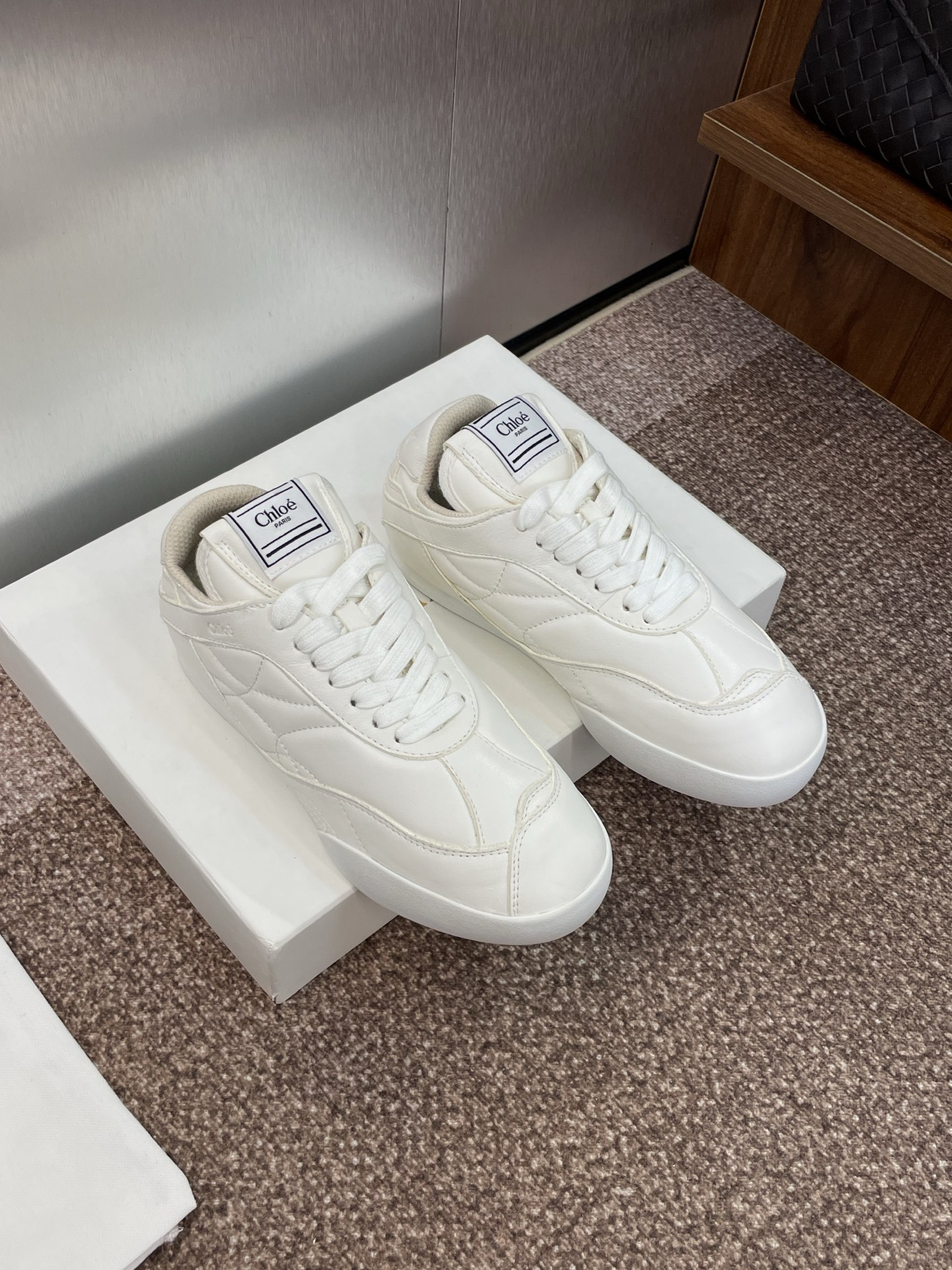 Chloe Runway Retro Trainers White