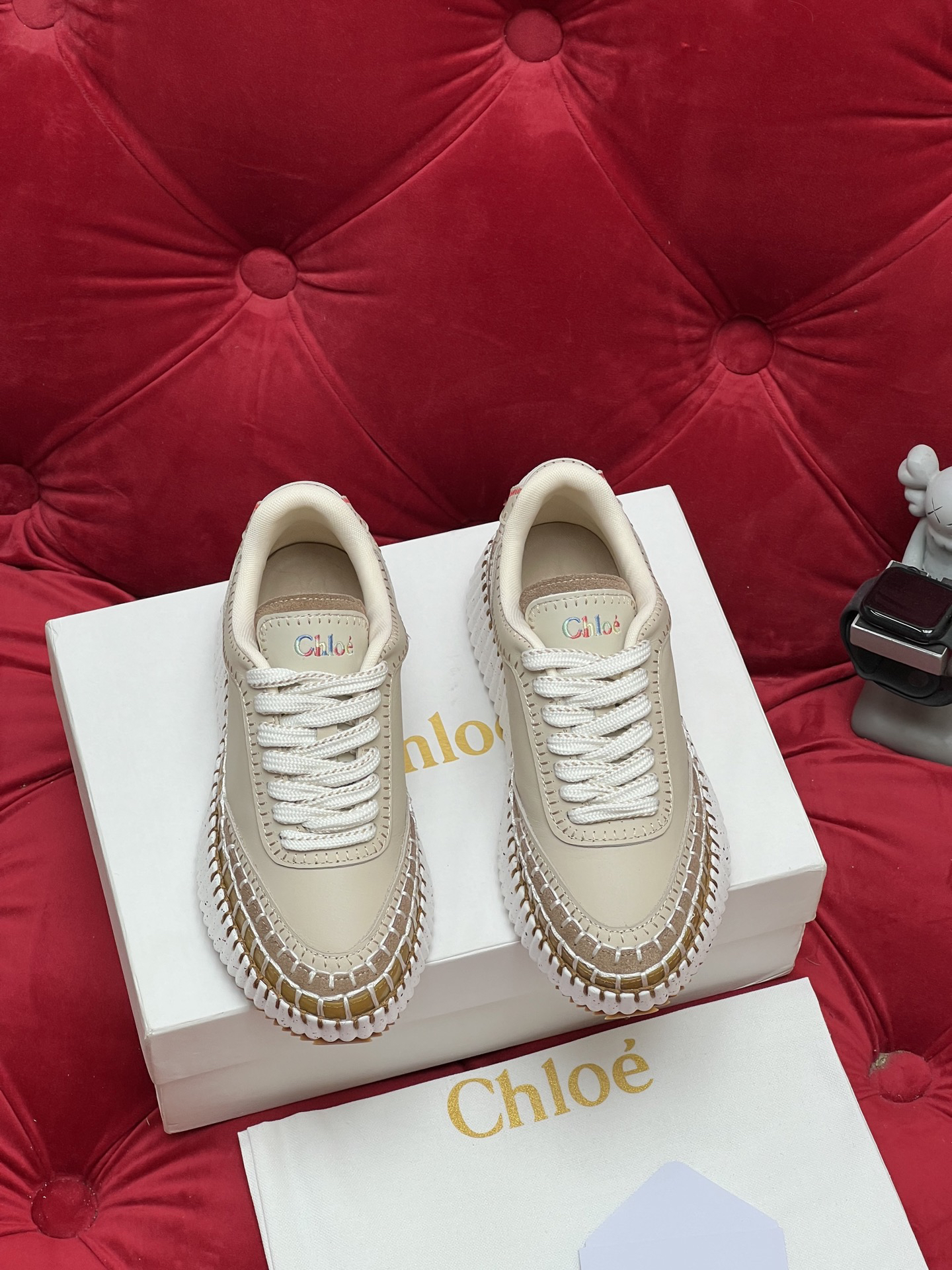 Chloe Chunky Casual Sneakers Beige