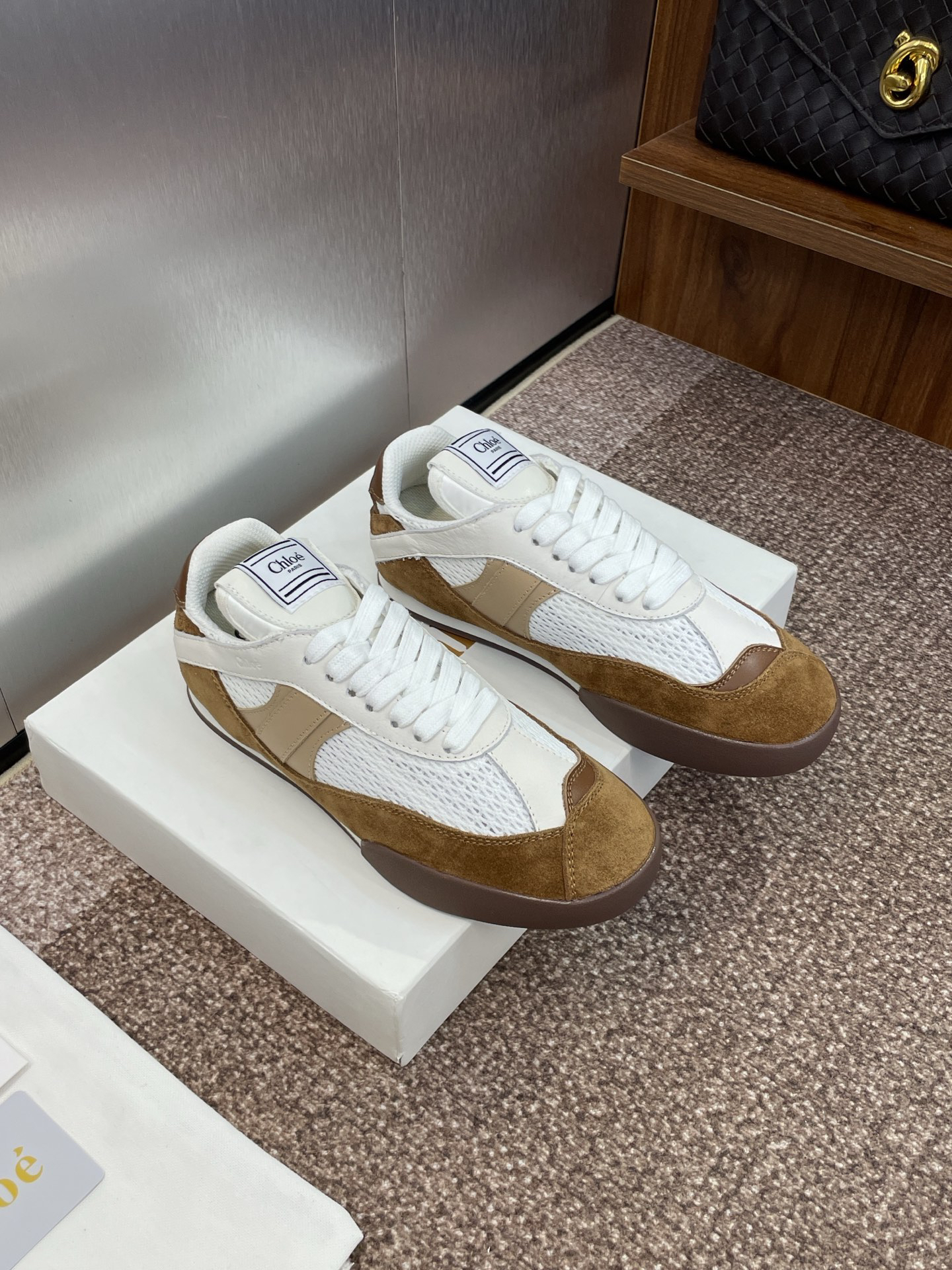 Chloe Runway Low-Top Sneakers Brown