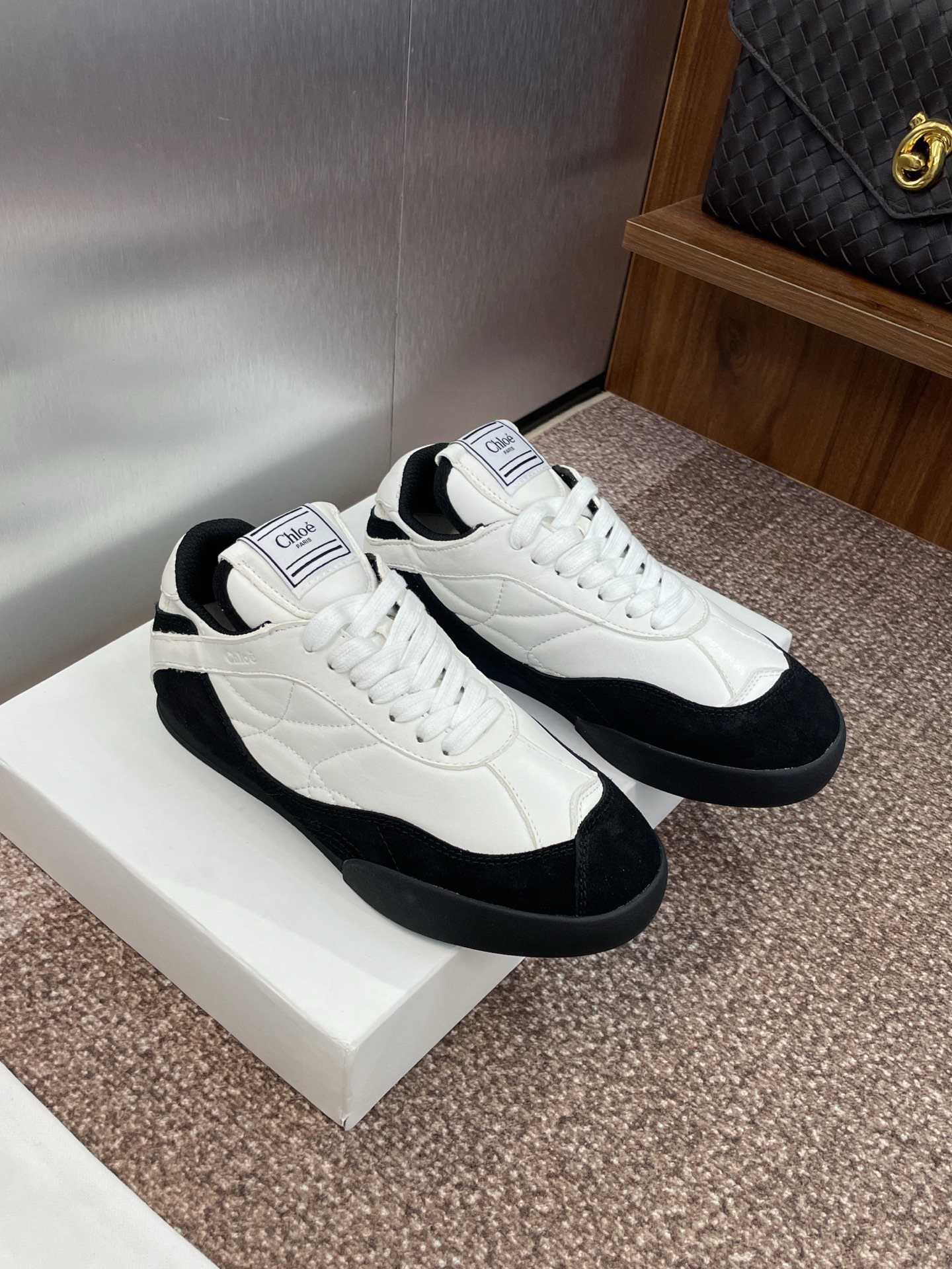 Chloe Runway Low-Top Trainers White/Black