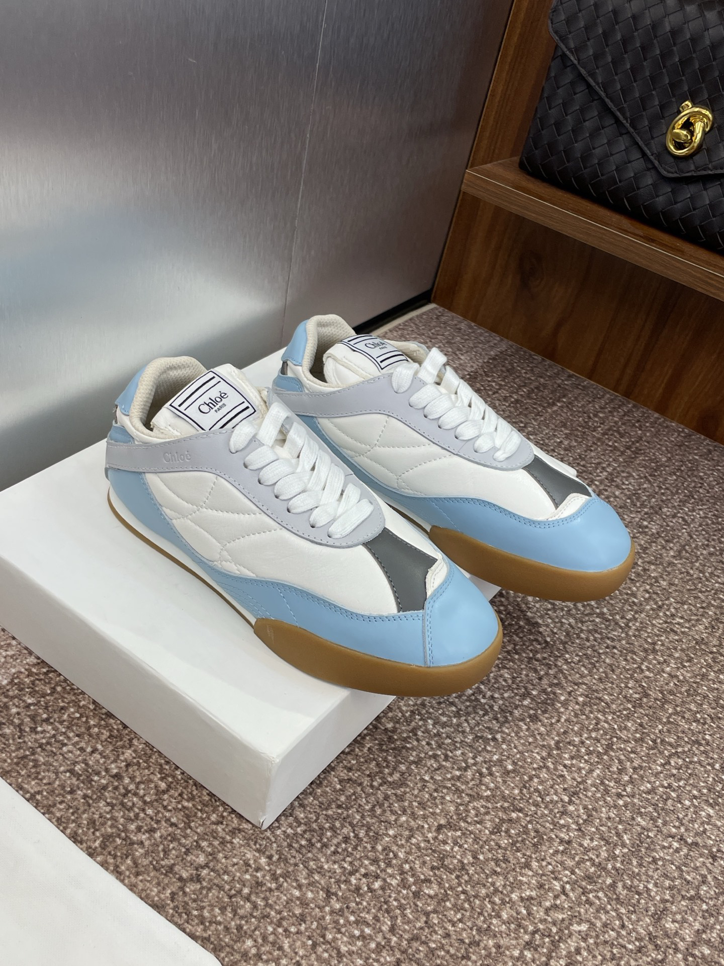 Chloe Lace-Up Runner Sneakers Blue
