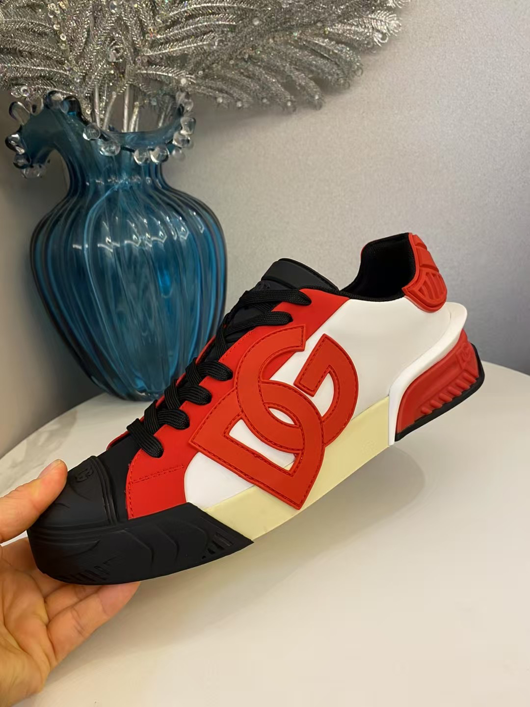 Dolce & Gabbana Leather Sport Sneakers Red