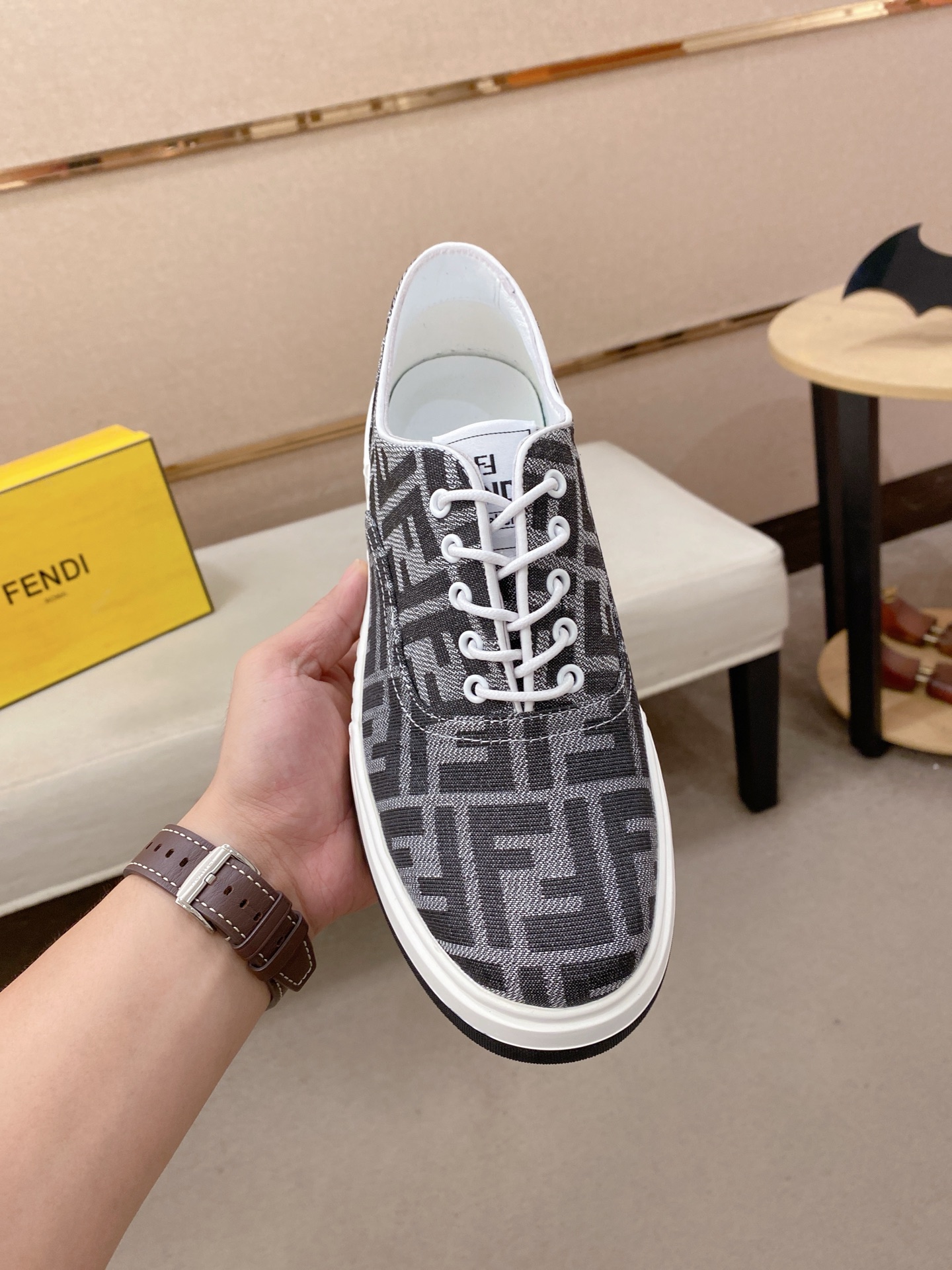 Fendi FF Logo Low-Top Sneakers Black