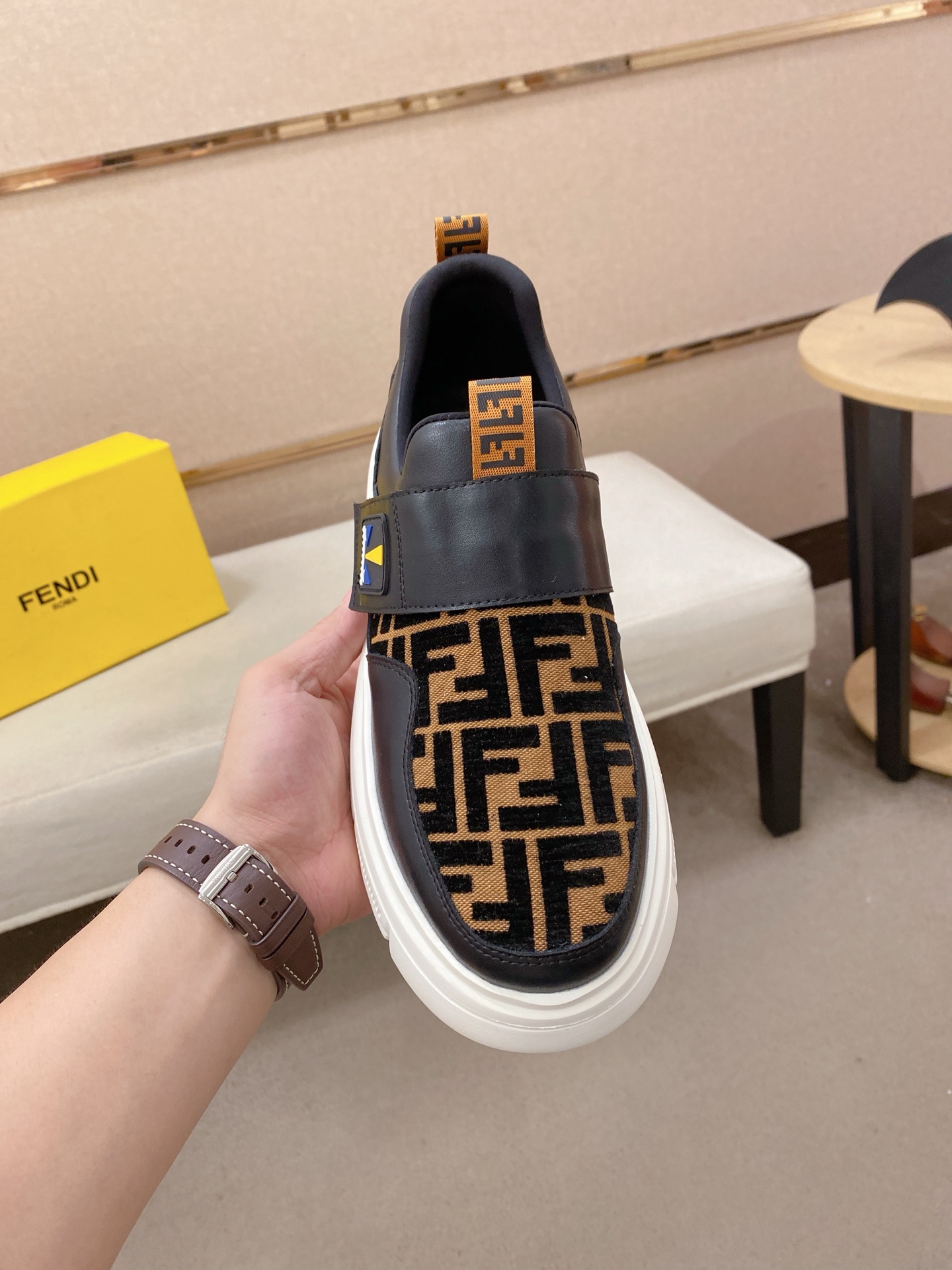 Fendi FF Slip-On Sneakers Black