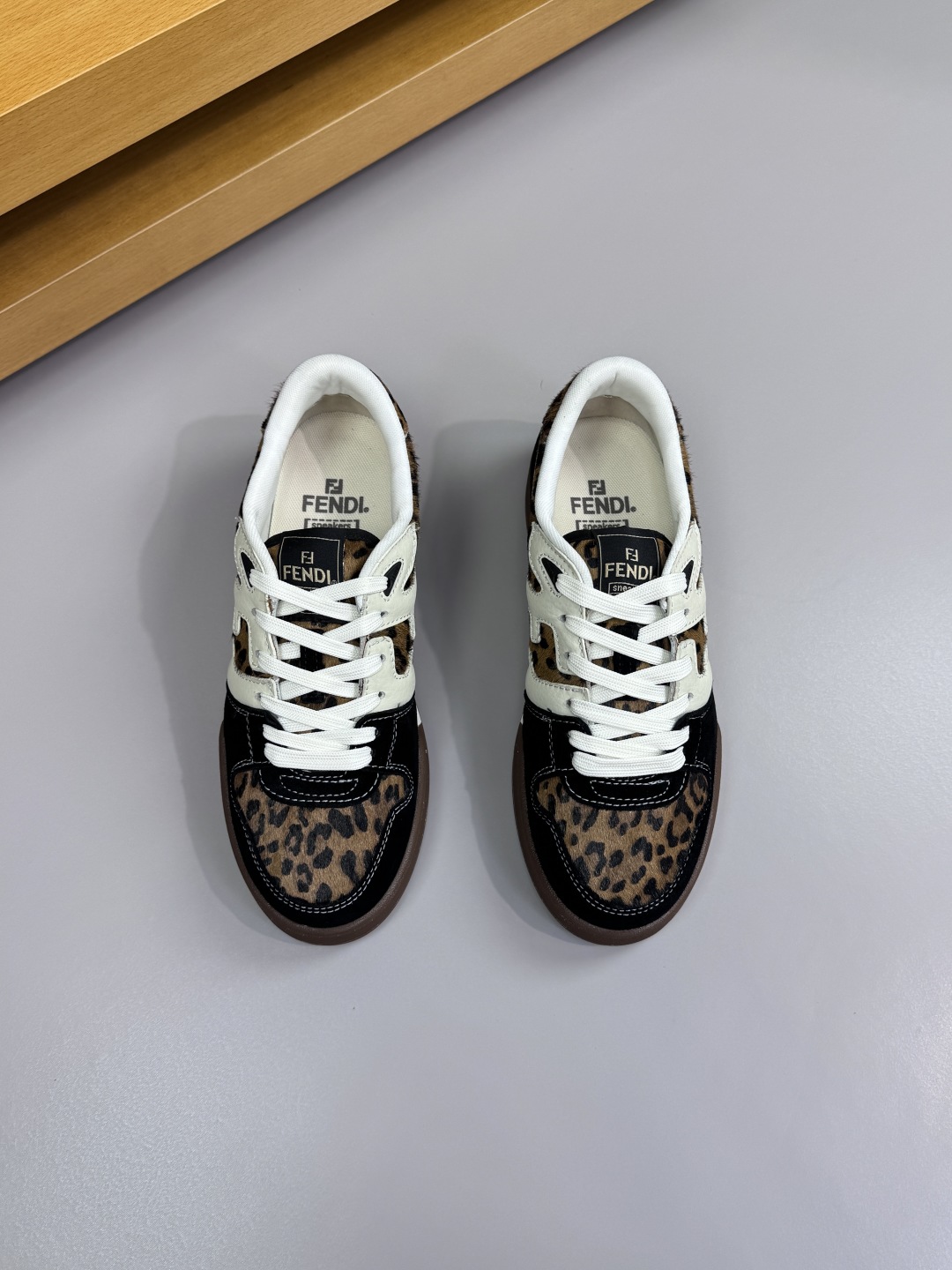 Fendi Leopard Haircalf Sneakers Multicolor