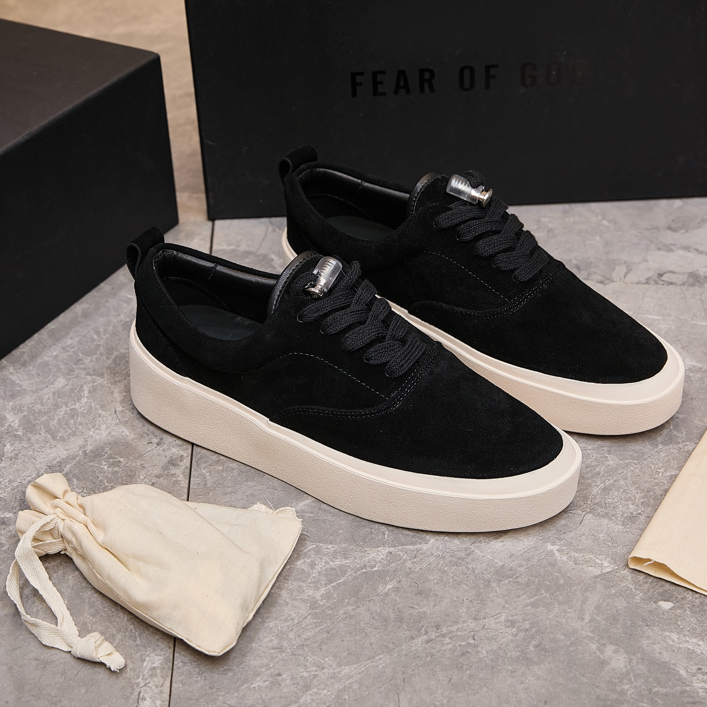 Fear of God FOG 101 Suede Skate Sneakers Black