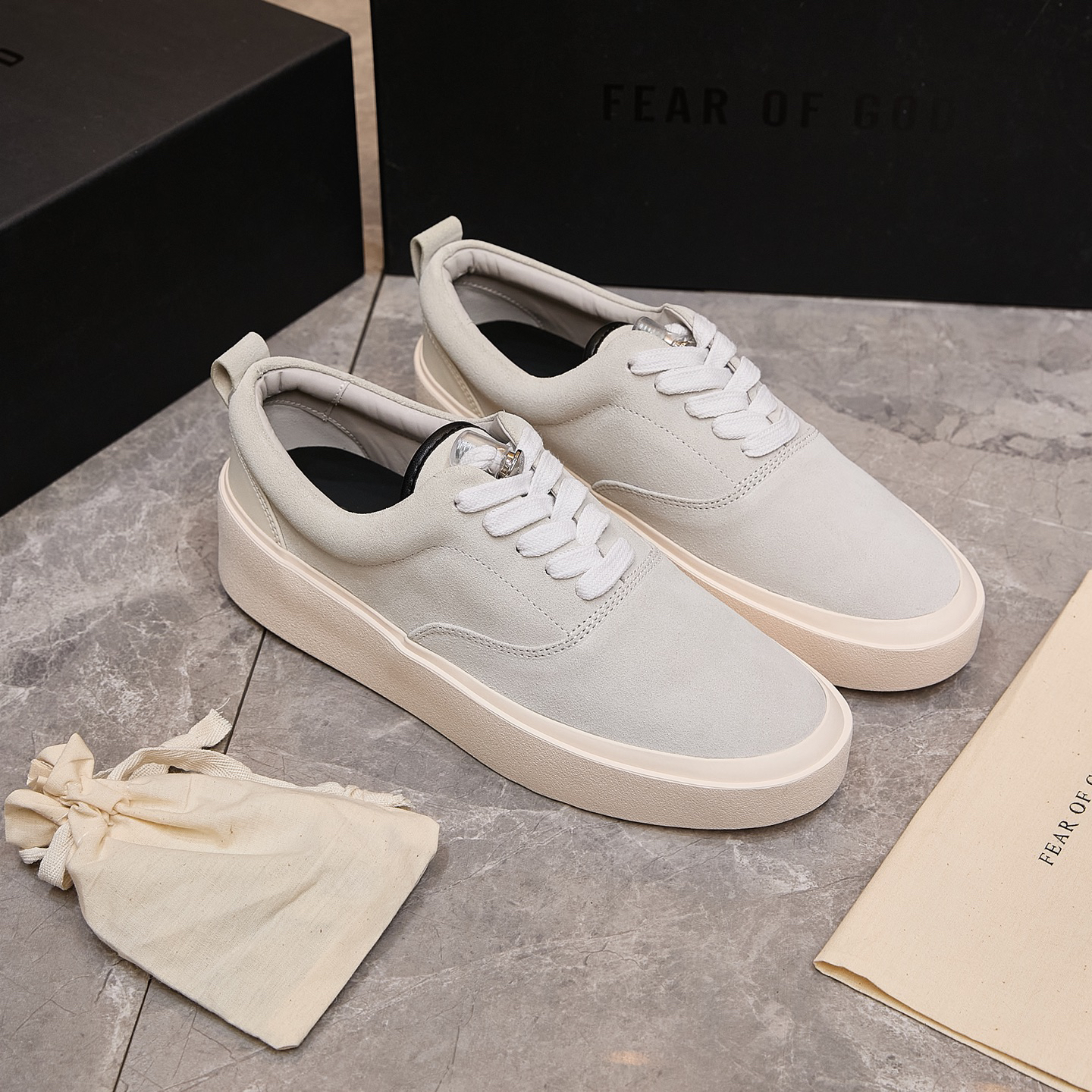Fear of God FOG 101 Suede Skate Shoes Light Grey