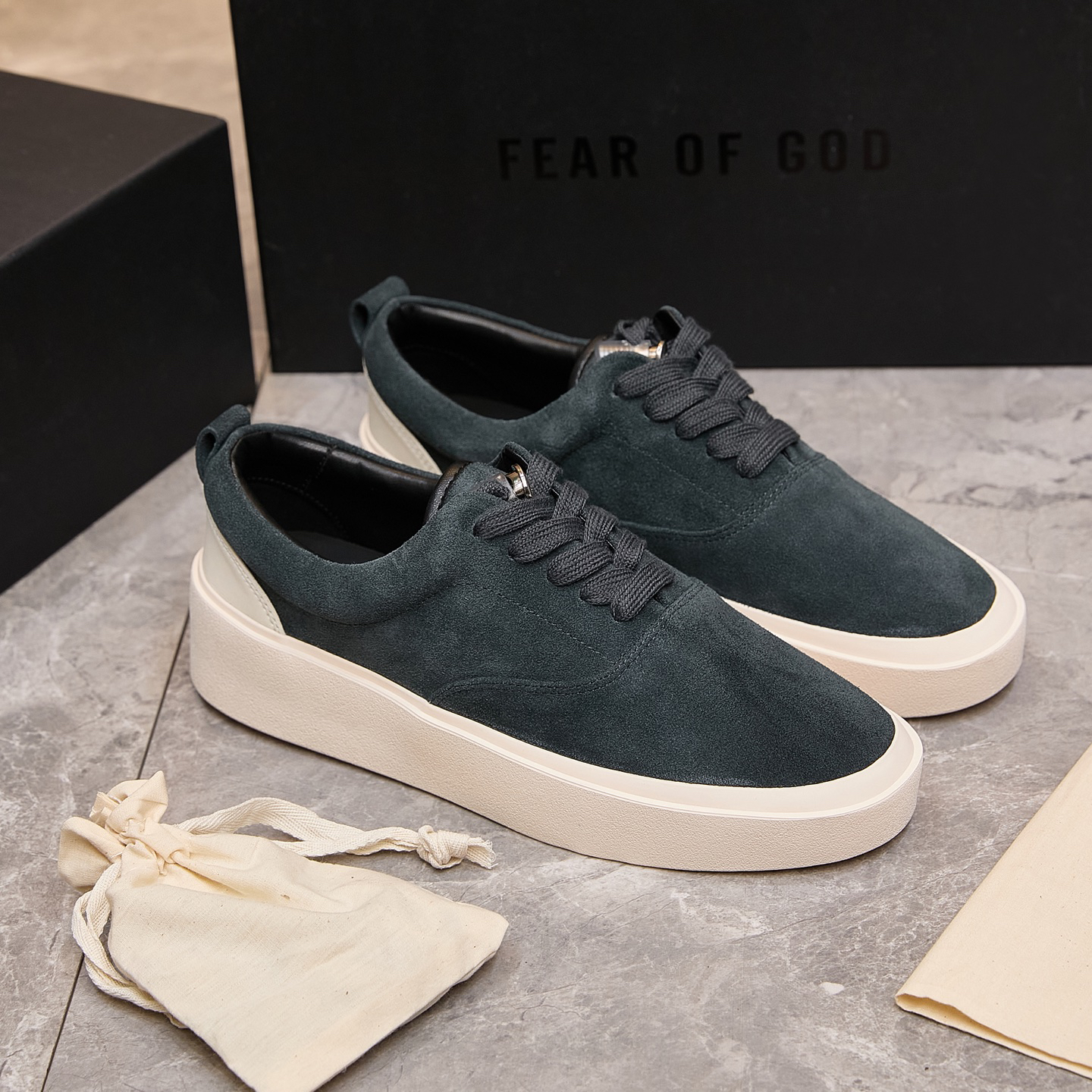 Fear of God FOG 101 Suede Skate Sneakers Dark Green