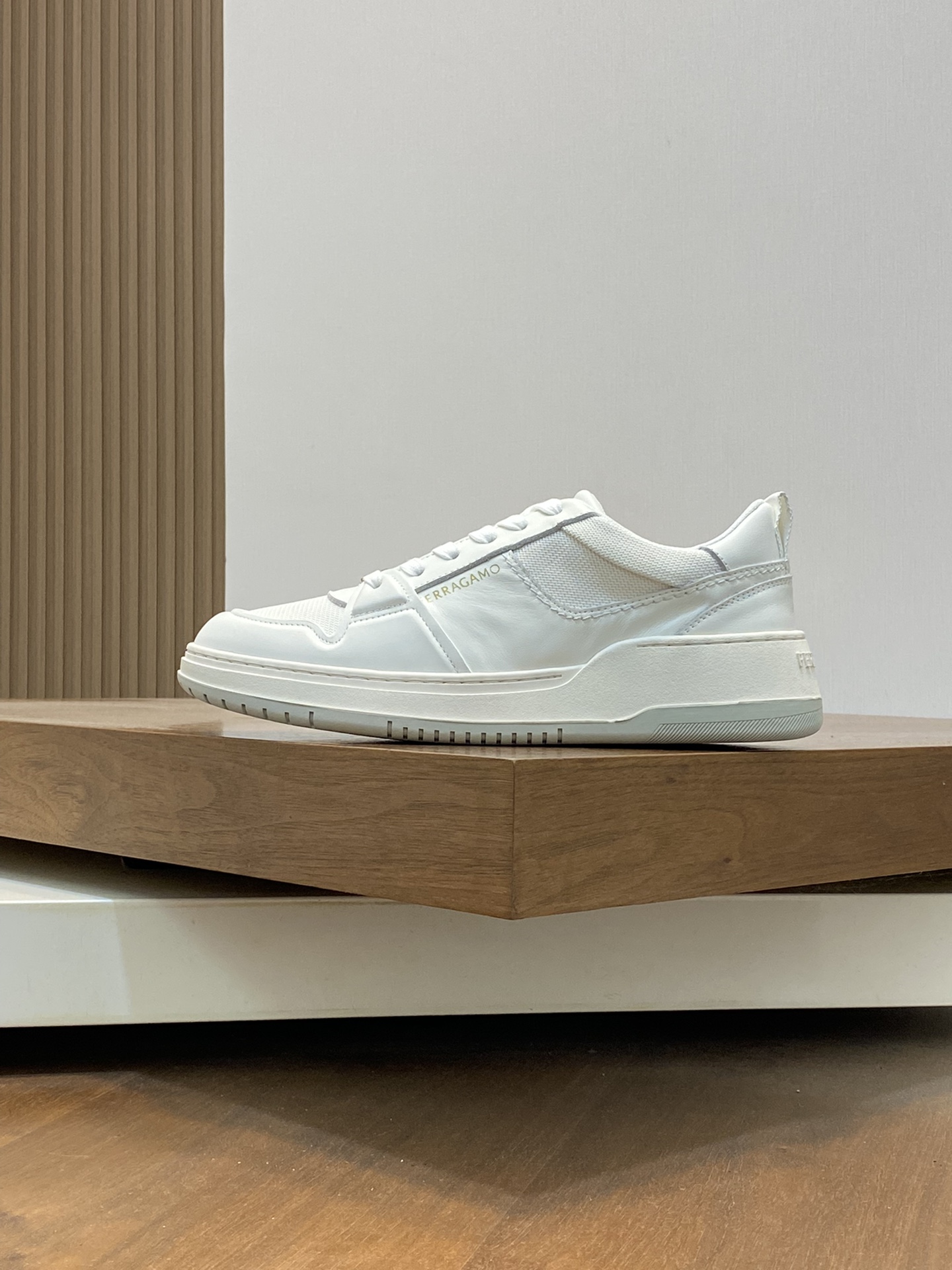 Ferragamo Logo Low-Top Sneakers White