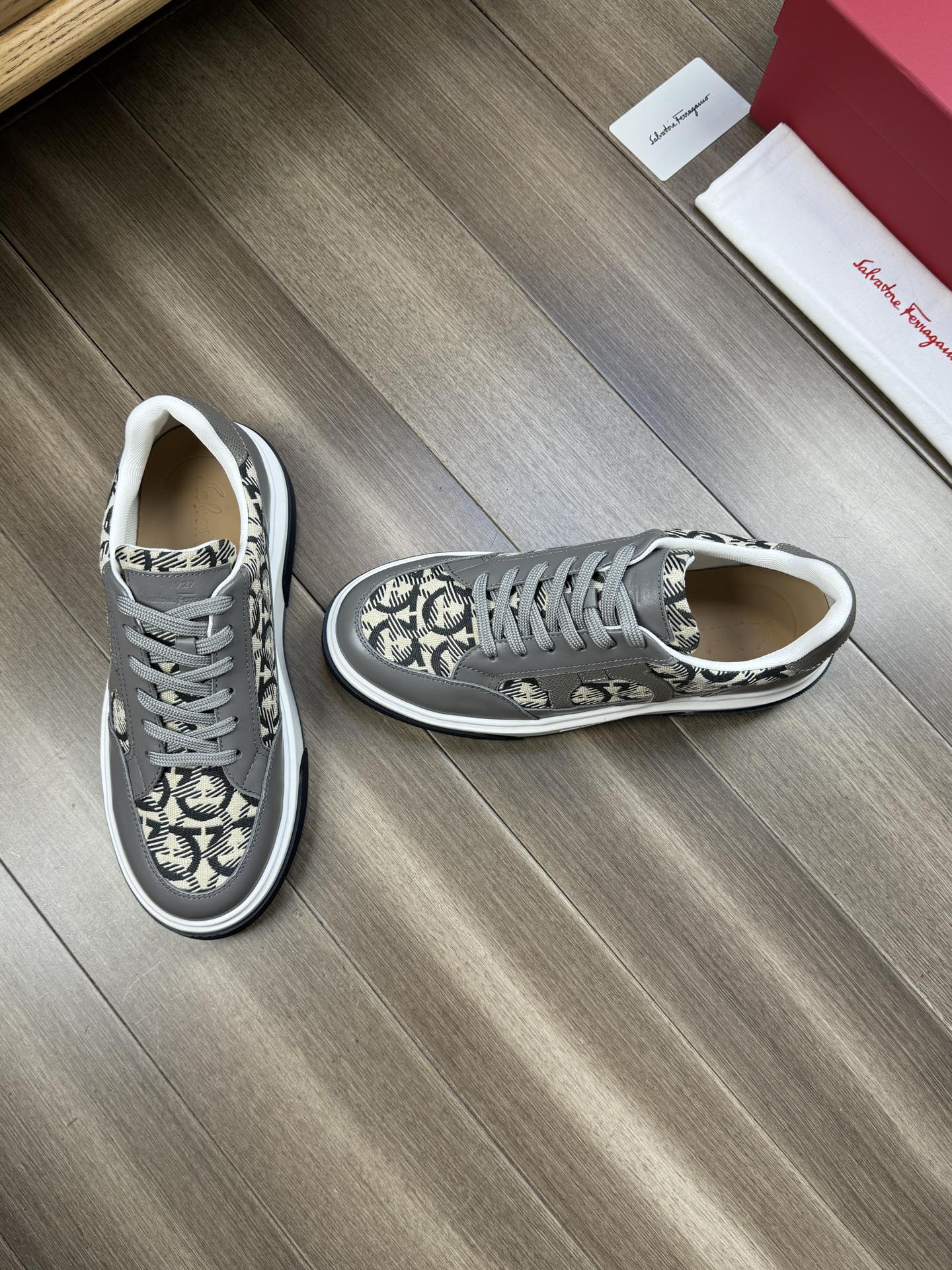 Ferragamo Gancini Canvas Sneakers Grey
