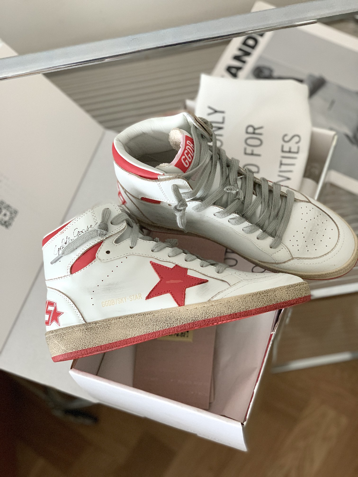 Golden Goose SKY-STAR High-Top Sneakers Red