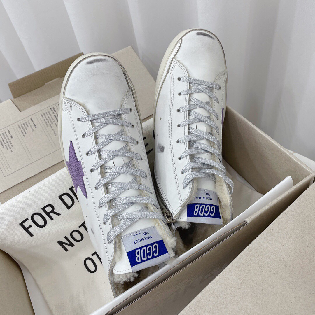 Golden Goose Francy Sherpa High-Top Sneakers Purple