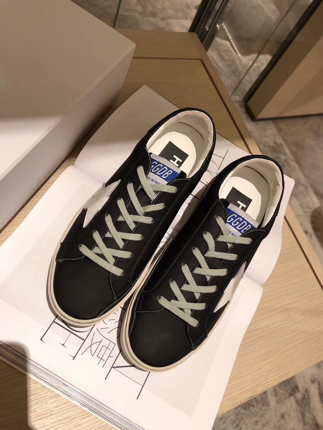 Golden Goose Hi Star Platform Sneakers Black/White