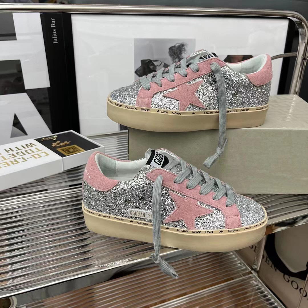 Golden Goose Hi Star Glitter Sneakers Pink