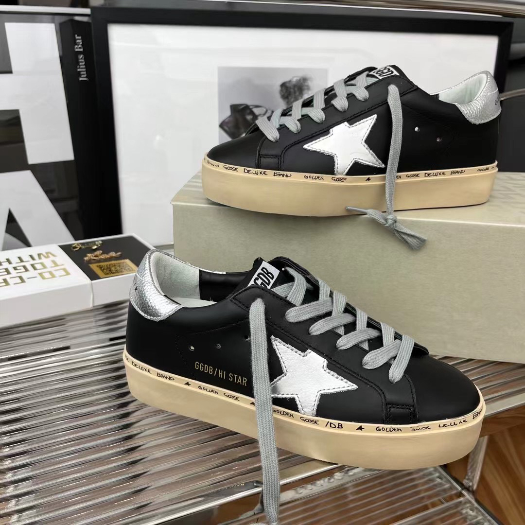 Golden Goose Hi Star Platform Sneakers Black/Silver