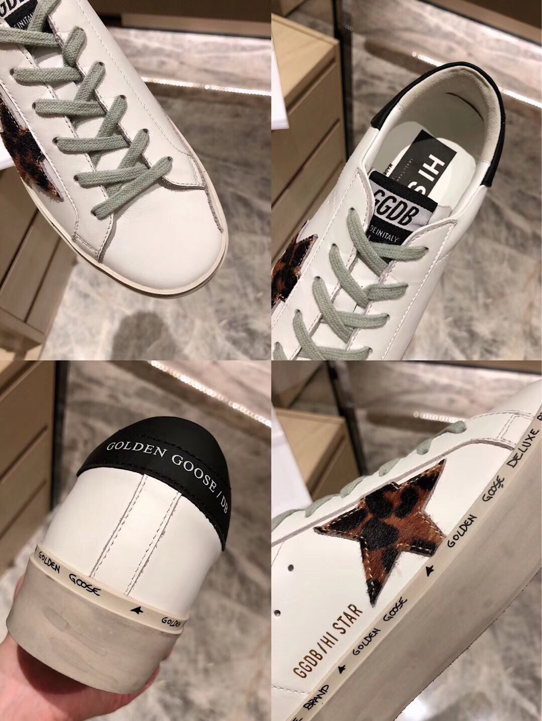 Golden Goose Hi Star Platform Sneakers White/Black