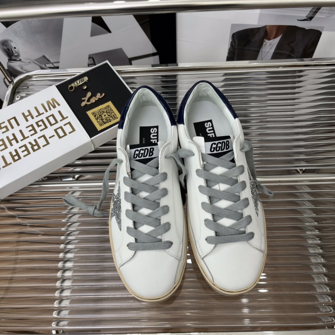 Golden Goose Hi Star Platform Sneakers White/Navy