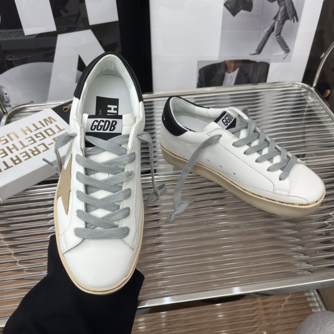 Golden Goose Hi Star Platform Sneakers White/Beige/Black
