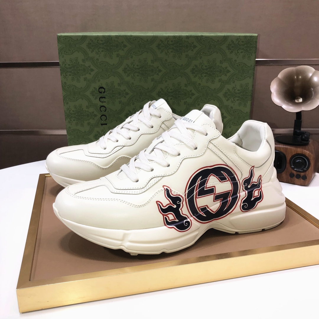 Gucci Rhyton Logo Dad Sneakers Off-White