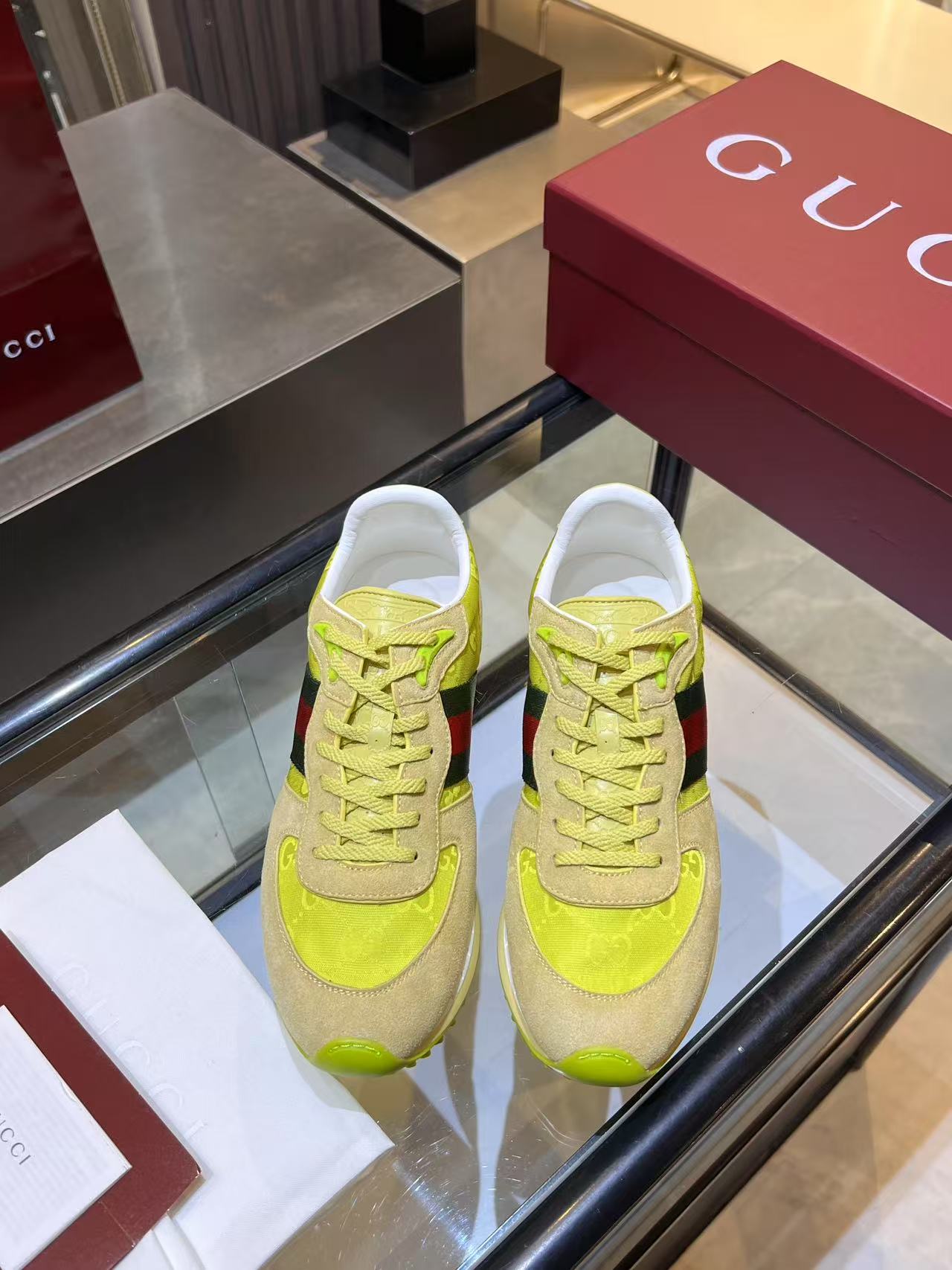 Gucci Re-Motion Platform Sneakers Lime